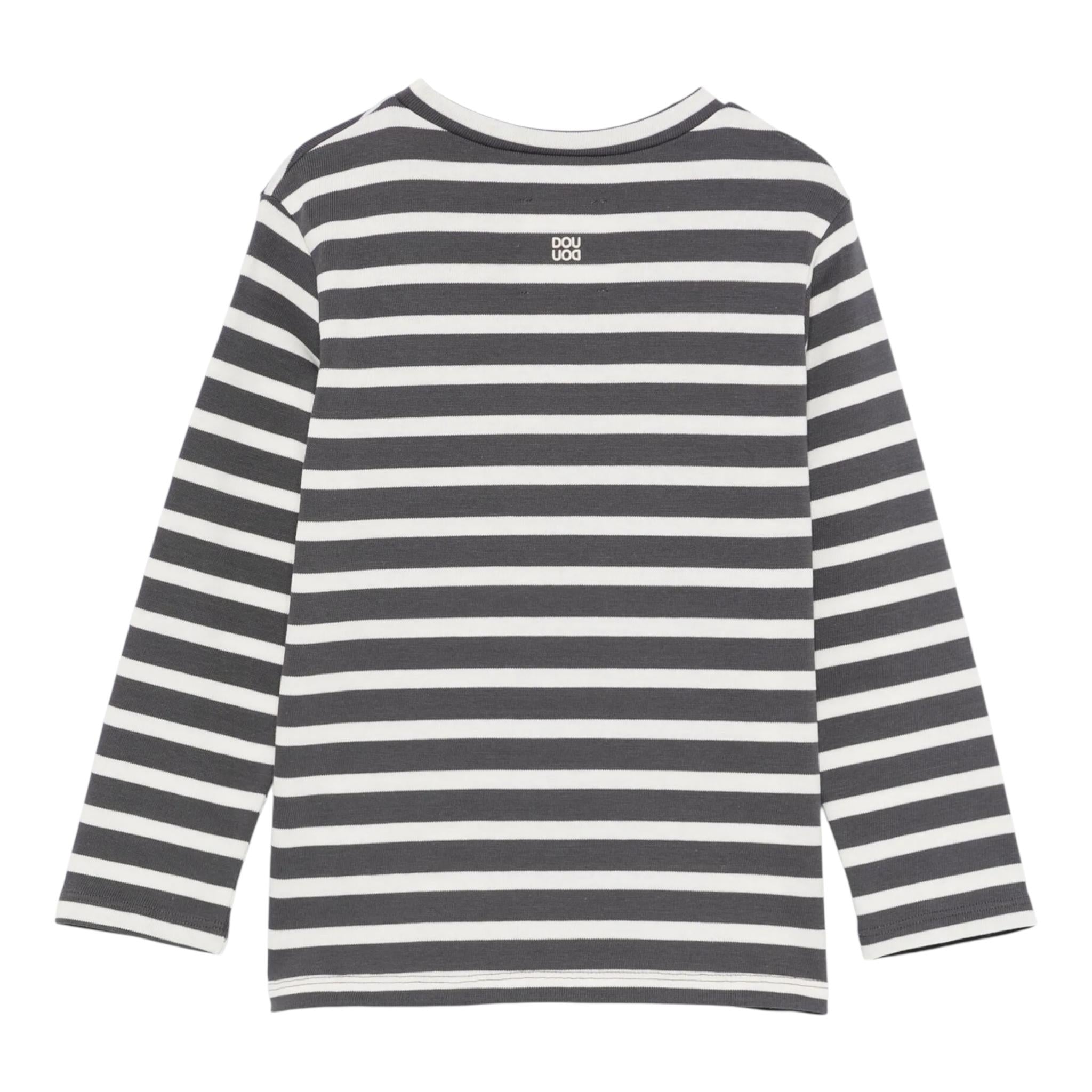 DOU DOU shirt girocollo fantasia a righe Grigio per Bambino DV8P50 GRIGIO DOU DOU