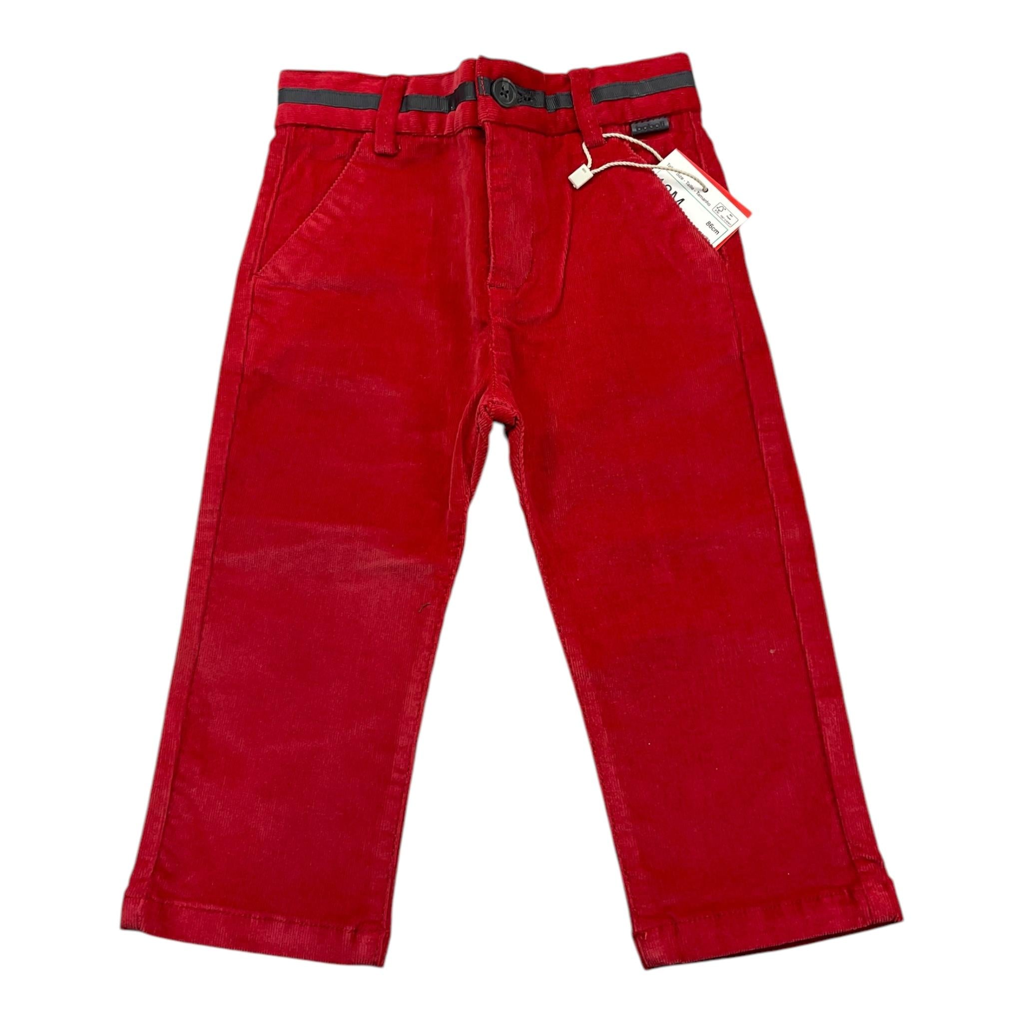 BOBOLI pantalone tinta unita in camoscio Rosso per Bambino 719029J ROSSO BOBOLI