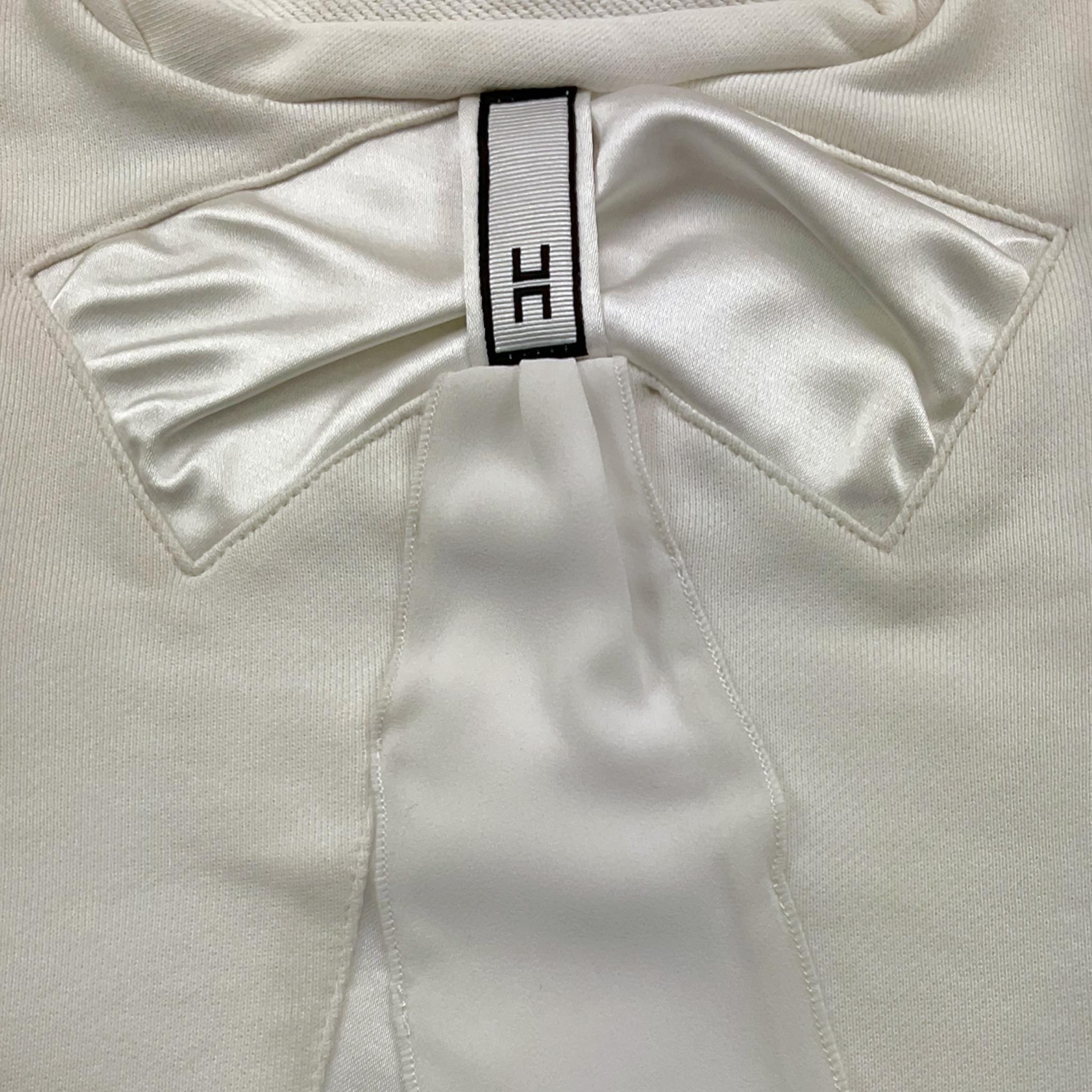 ELISABETTA FRANCHI felpa girocollo tinta unita con applicazione fiocco Bianco per Bambina EFFE71 BIANCO ELISABETTA FRANCHI