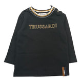 TRUSSARDI shirt girocollo tinta unita con stampa in contrasto Nero per Neonato TIA25071TS NERO TRUSSARDI