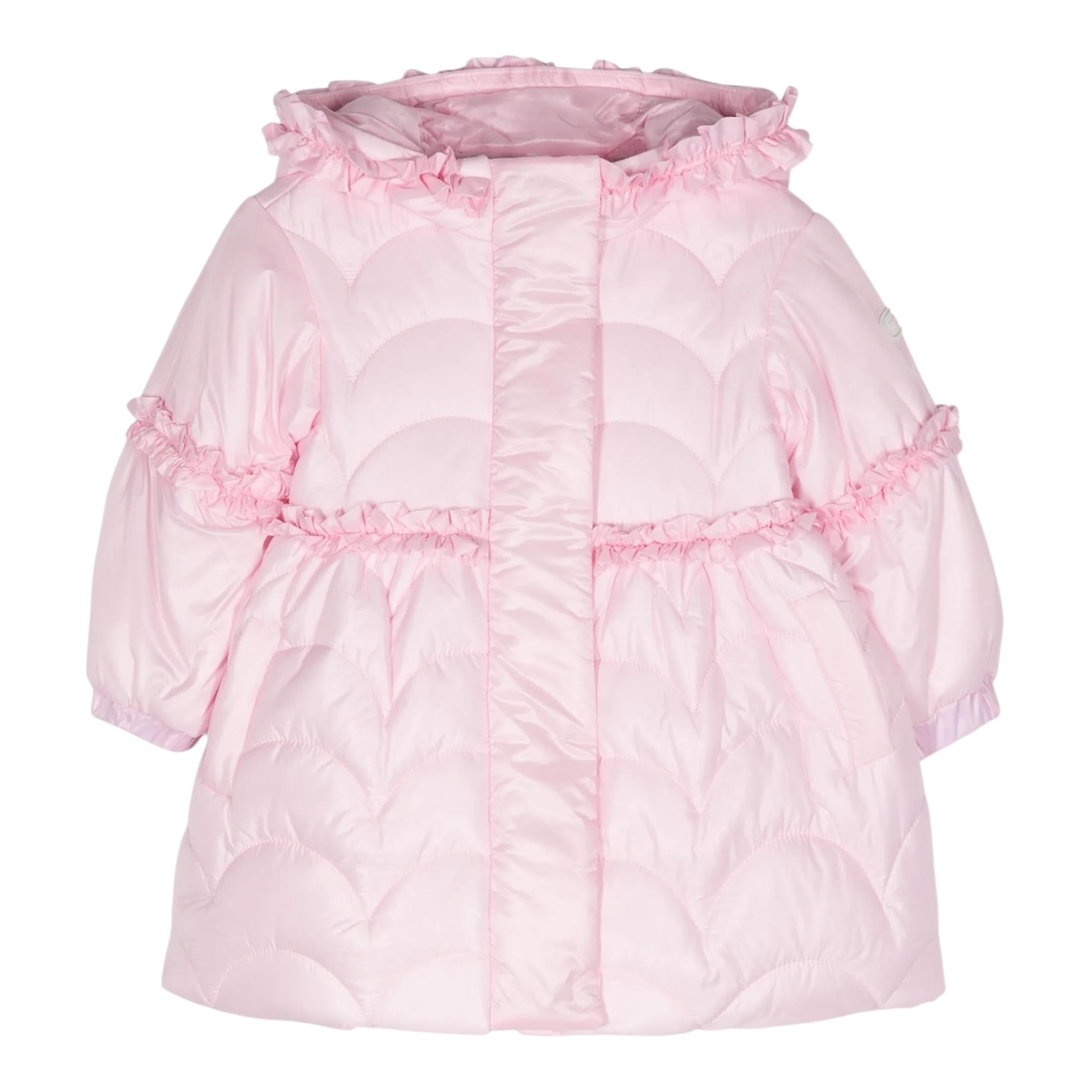 MONNALISA giubbino tinta unita con cappuccio e zip Rosa per Neonata 37D102 ROSA MONNALISA