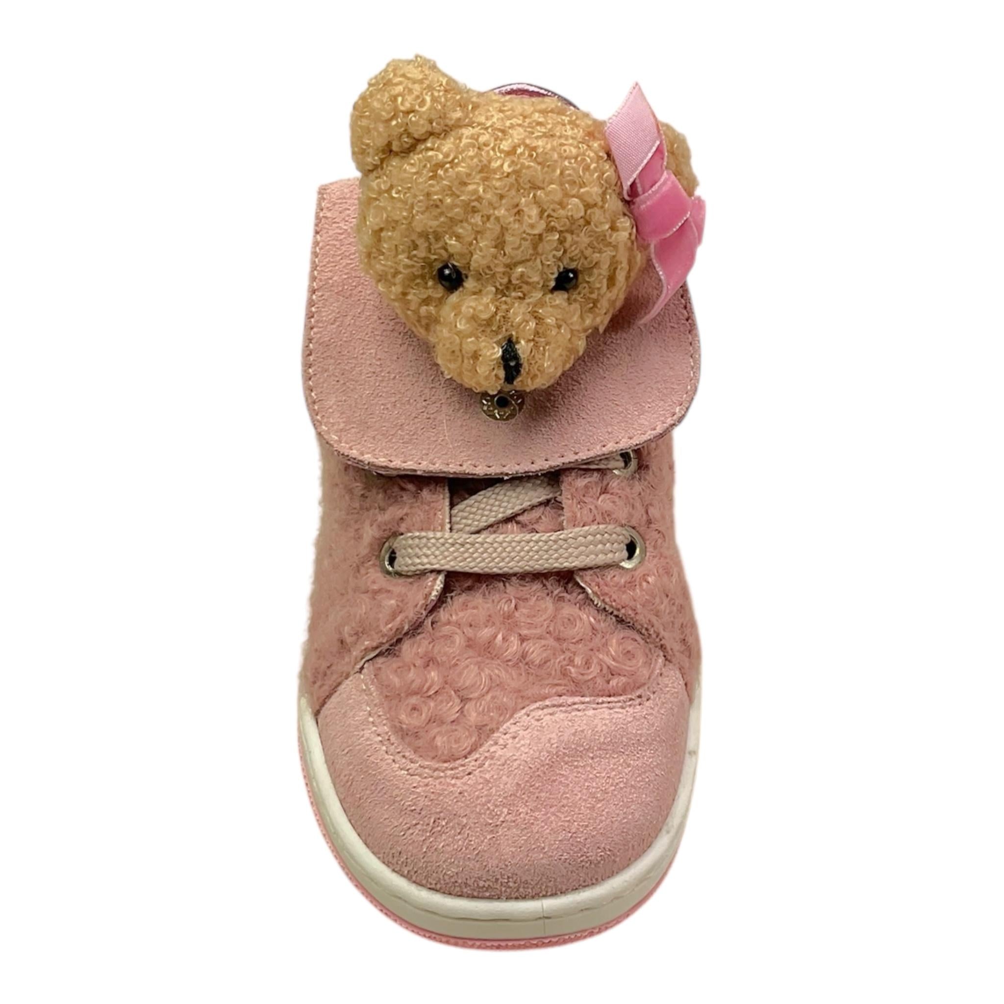 MONNALISA sneaker tinta unita con orsacchiotto in rilievo Rosa per Bambina 83D014 ROSA MONNALISA