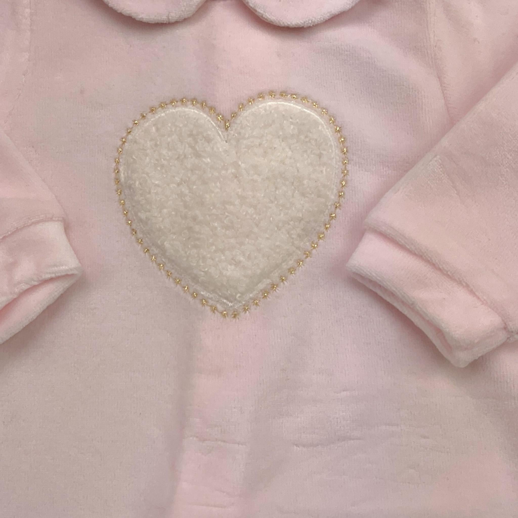 LALALU' tutina manica lunga tinta unita in ciniglia Rosa per Neonata TCL8NX ROSA LALALU'