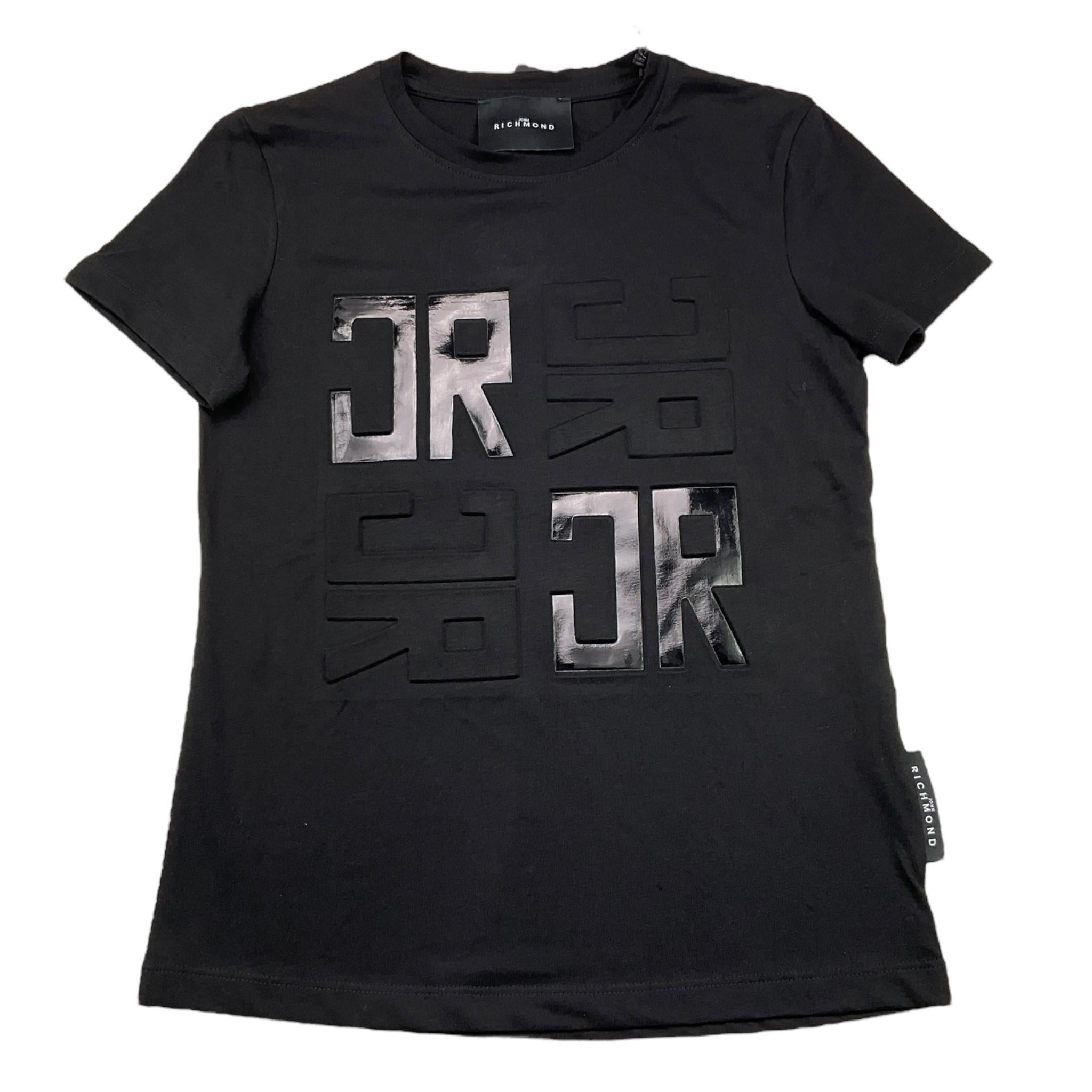JOHN RICHMOND t-shirt girocollo tinta unita con stampa Nero per Bambino RGA25165TS NERO JOHN RICHMOND