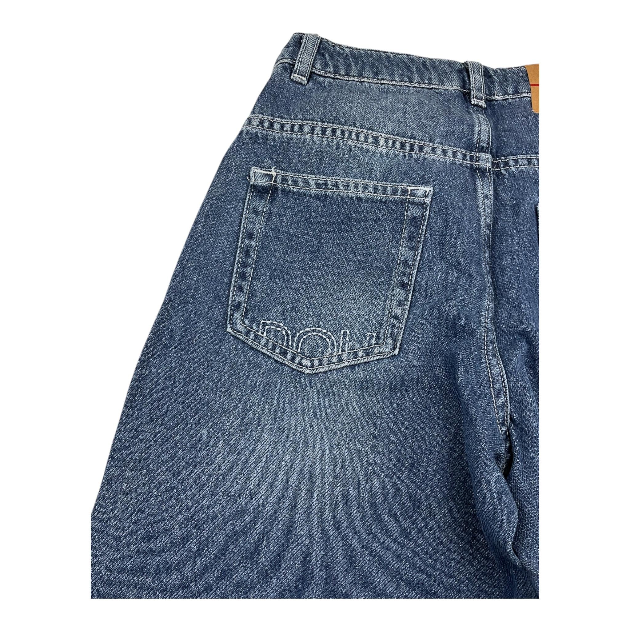 DOU DOU jeans tinta unita con girovita regolabile modello palazzo Blu per Bambina DV6P50 BLU DOU DOU
