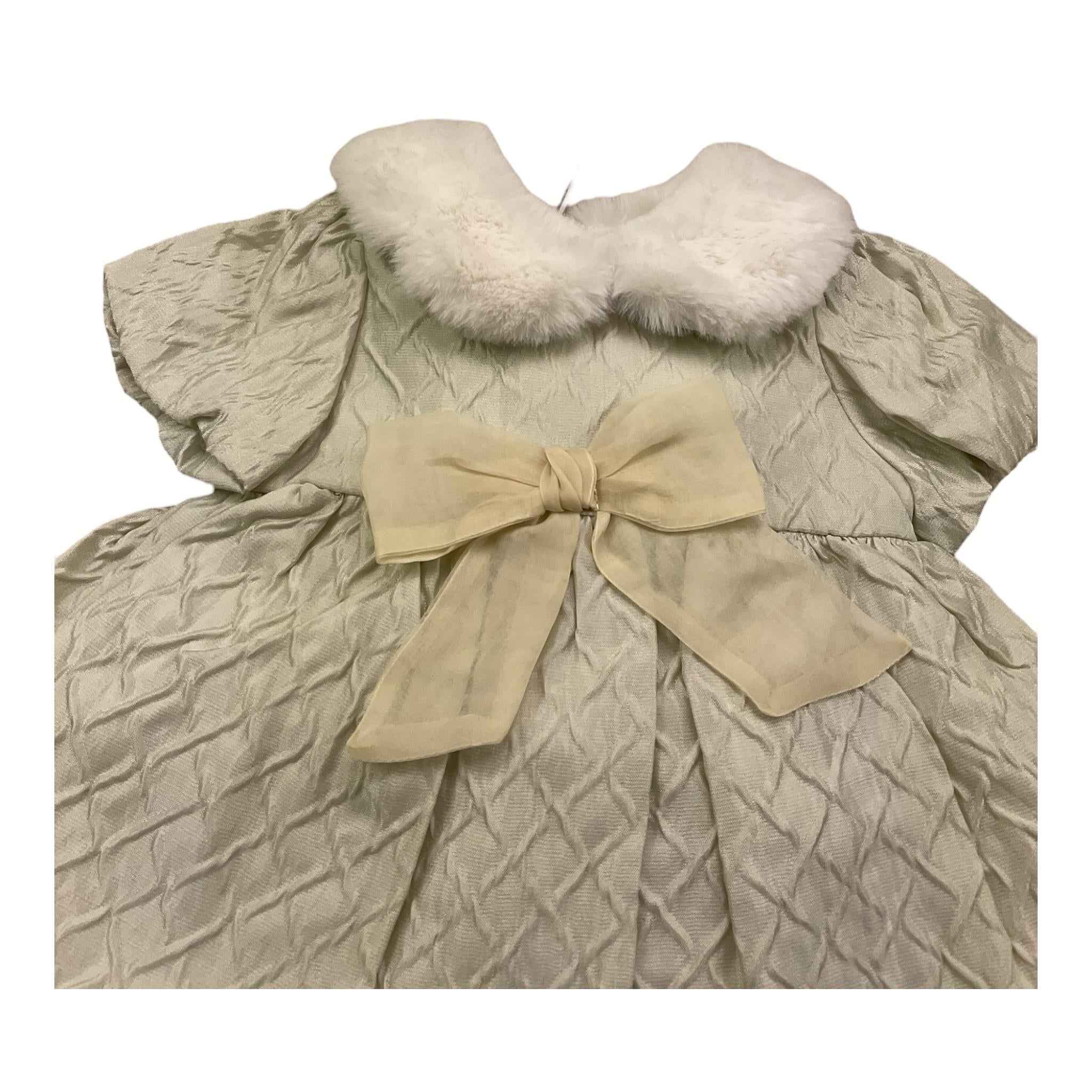 LA STUPENDERIA abito mezza manica tinta unita con culotte Beige per Neonata CBAB58 BEIGE LA STUPENDERIA