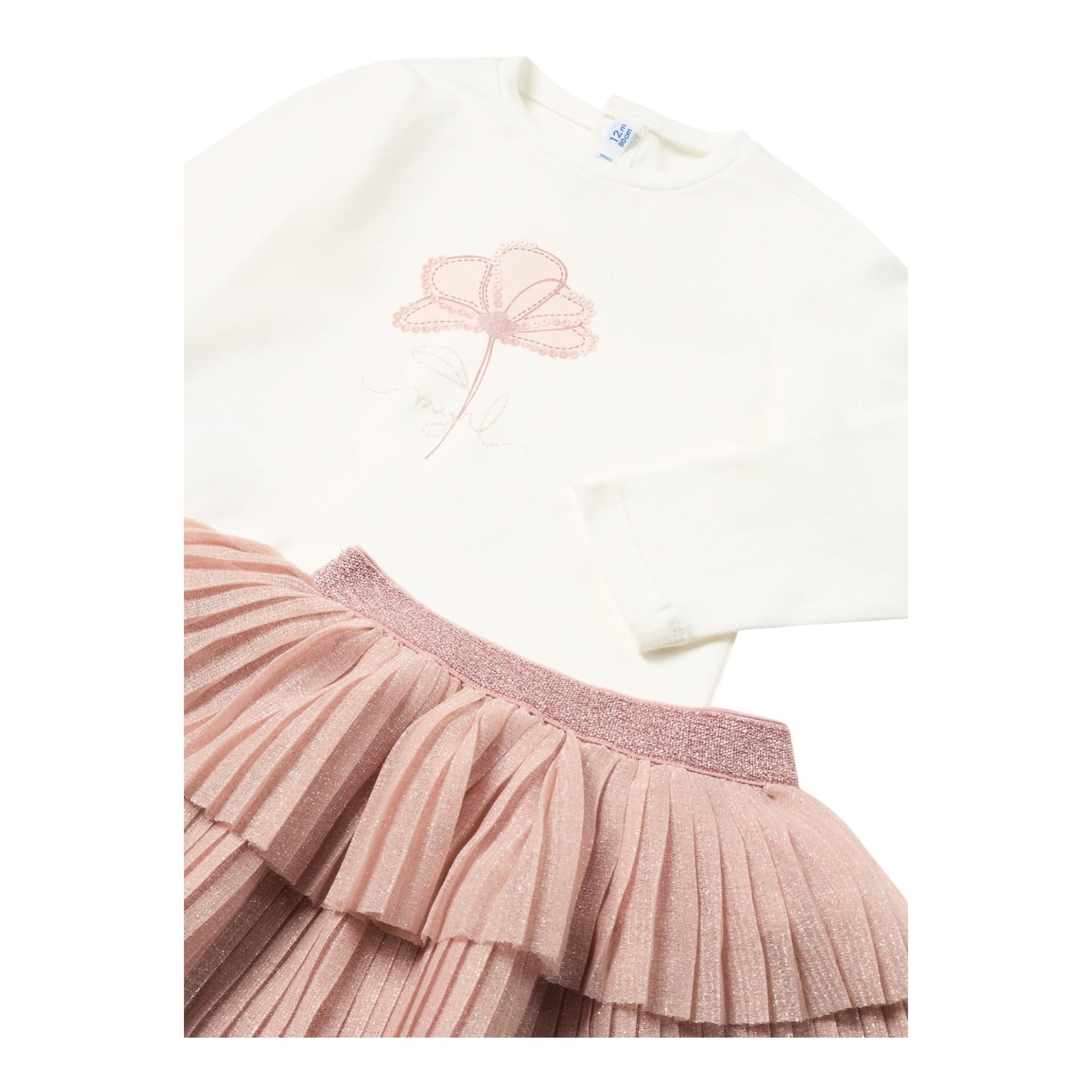 MAYORAL completo 3 pezzi cardigan-shirt-gonna Rosa per Neonata 292873 ROSA MAYORAL