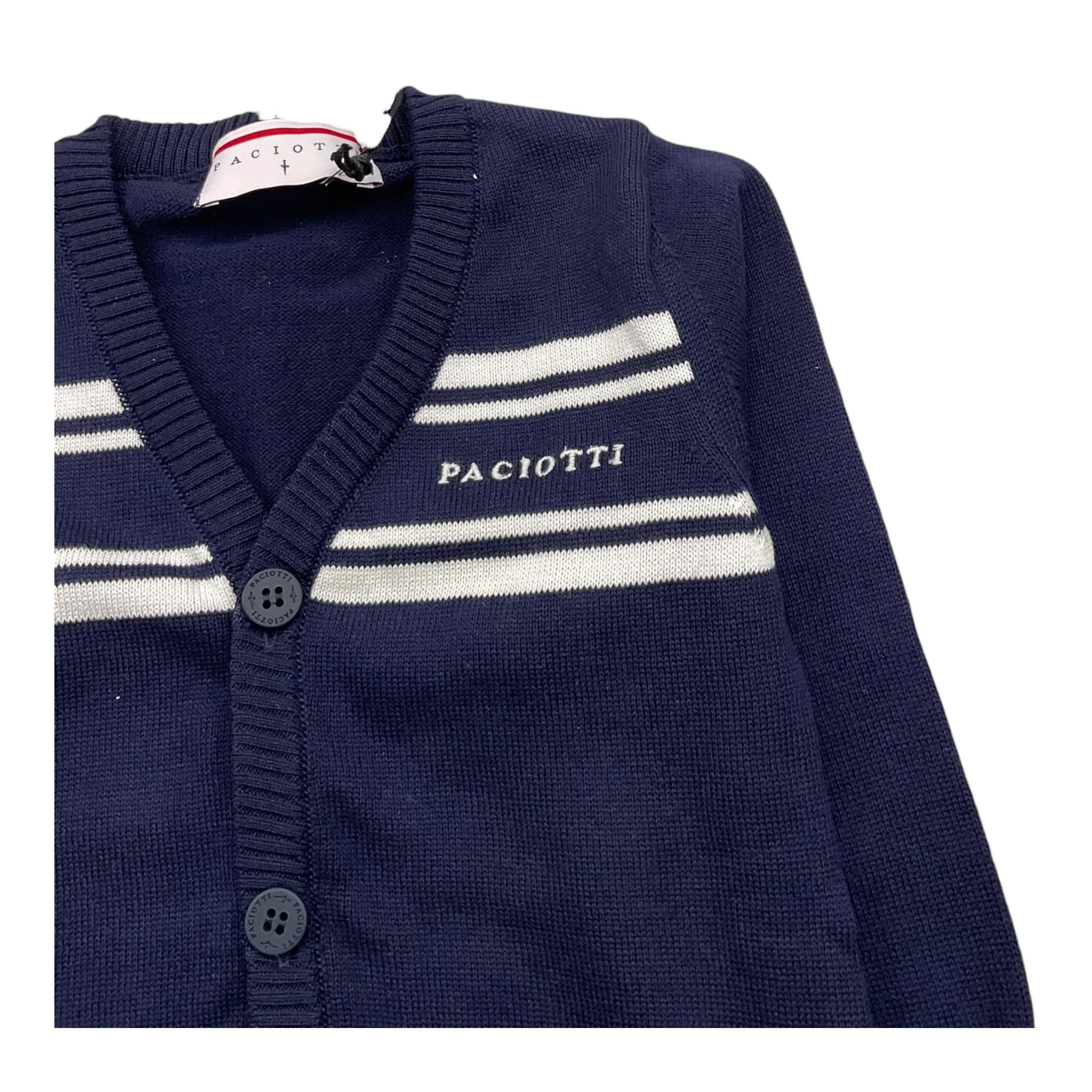 CESARE PACIOTTI cardigan tinta unita con logo Blu per Neonato MGP5361BN BLU CESARE PACIOTTI