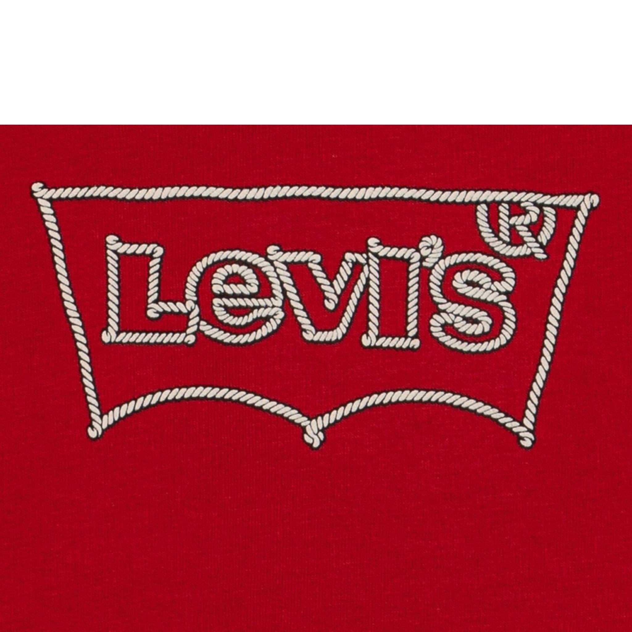LEVI'S felpa chiusa con cappuccio tinta unita con stampa logo Rosso per Bambino 9EL533X ROSSO LEVI'S