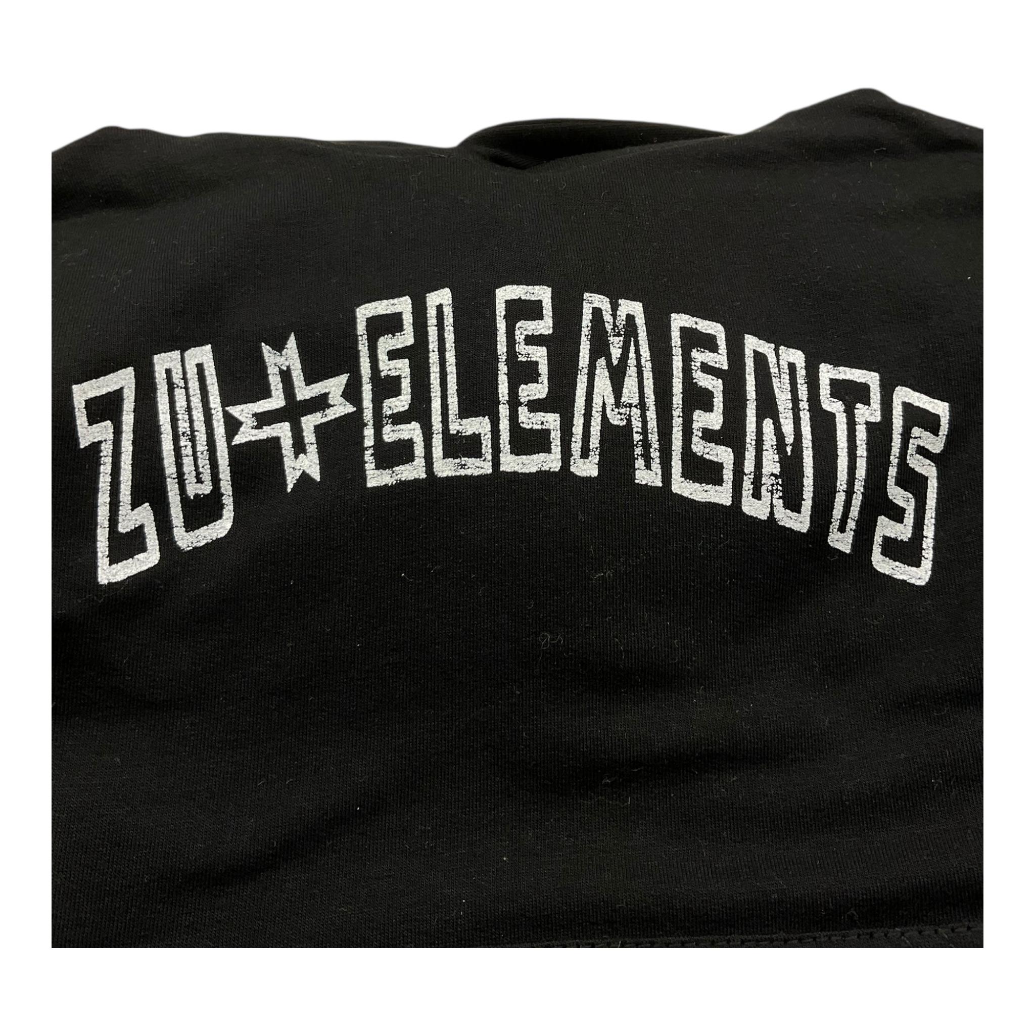 ZU+ELEMENTS felpa tinta unita con stampa e cappuccio Nero per Bambino ZU281 NERO ZU+ELEMENTS