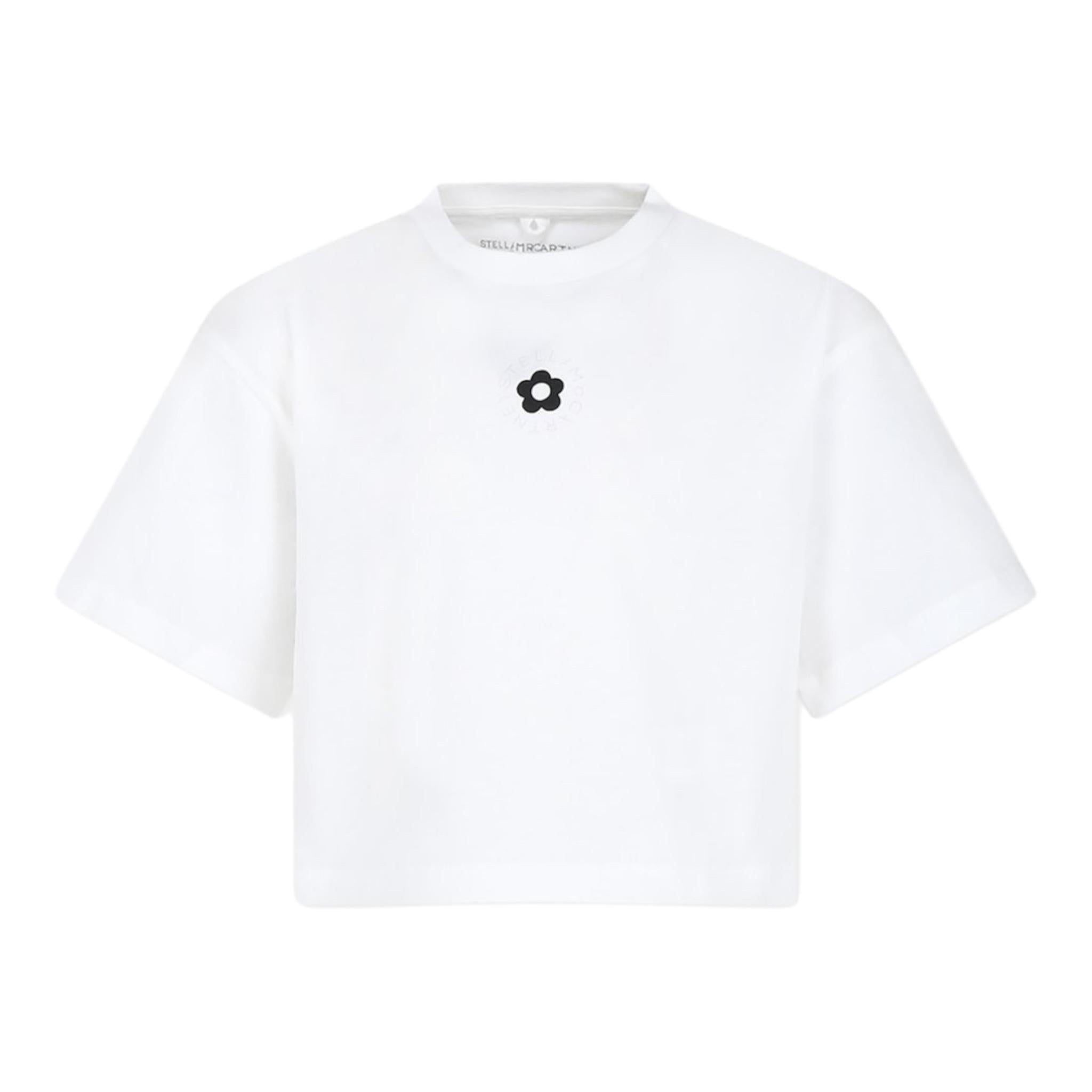 STELLA McCARTNEY t-shirt girocollo tinta unita con stampa in contrasto Bianco per Bambina TV8C41 BIANCO STELLA McCARTNEY