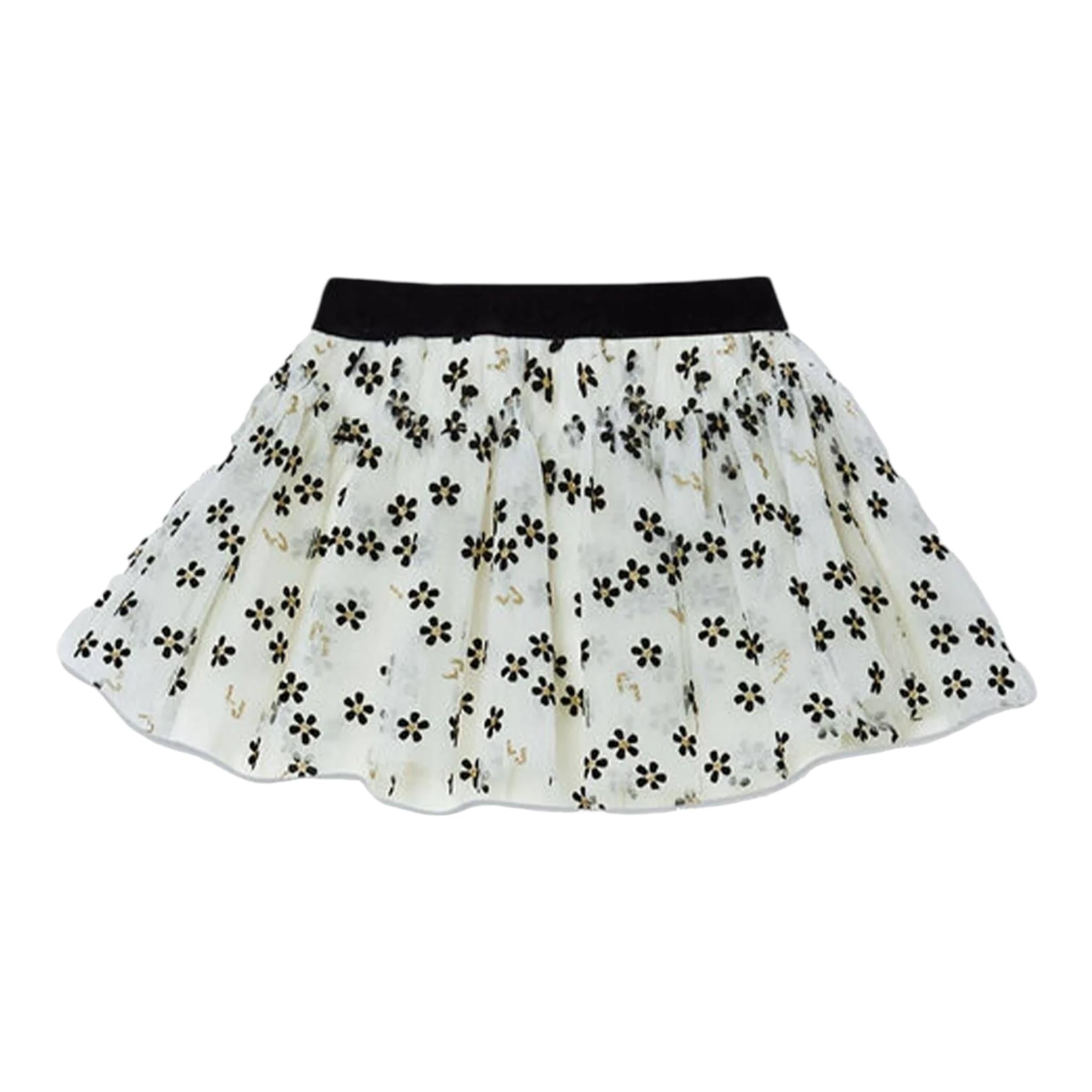 LIU JO gonna tinta unita con tulle e ricami fiori Panna per Neonata HF4067X PANNA LIU JO