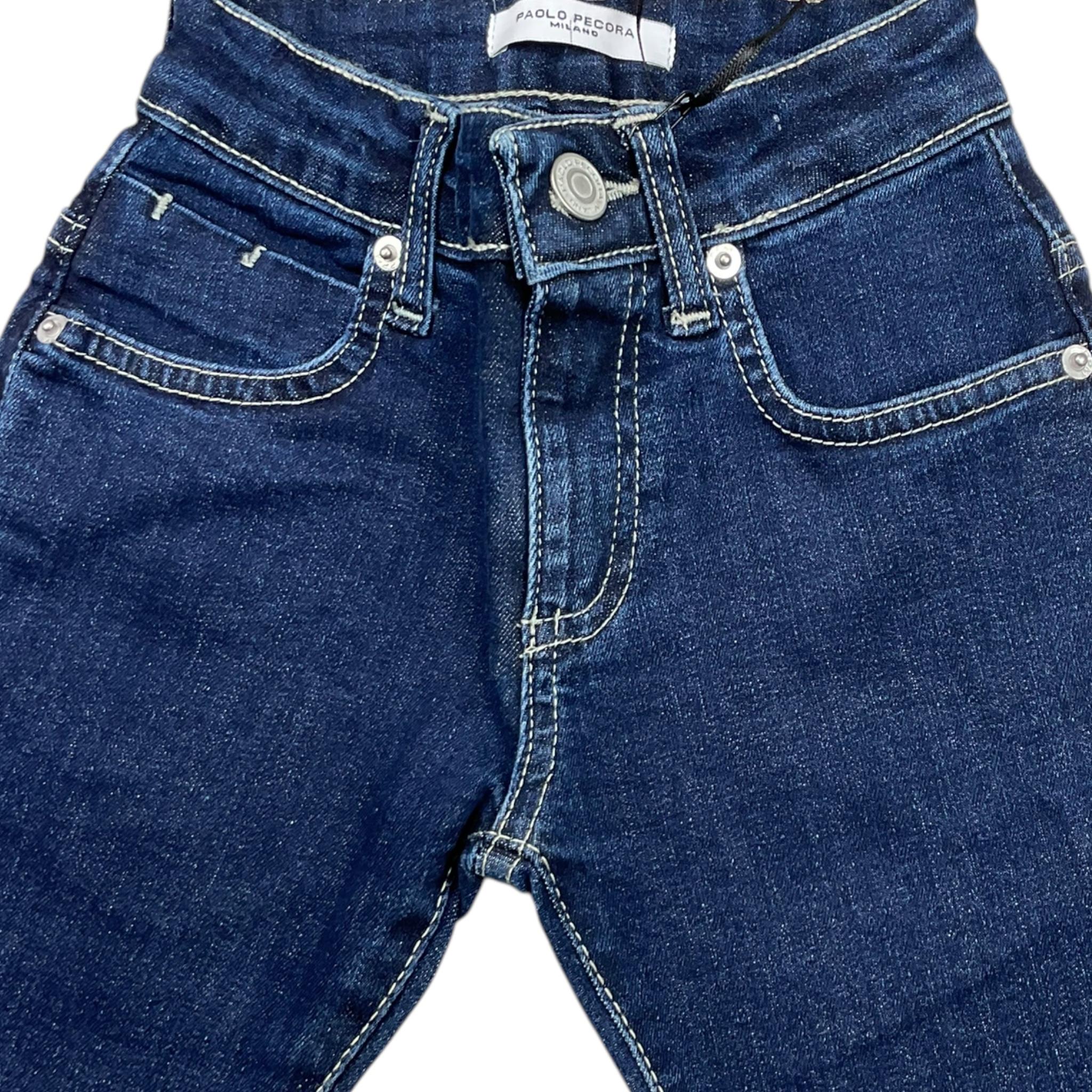 PAOLO PECORA jeans tinta unita con girovita regolabile Blu per Neonato PP3811N BLU PAOLO PECORA