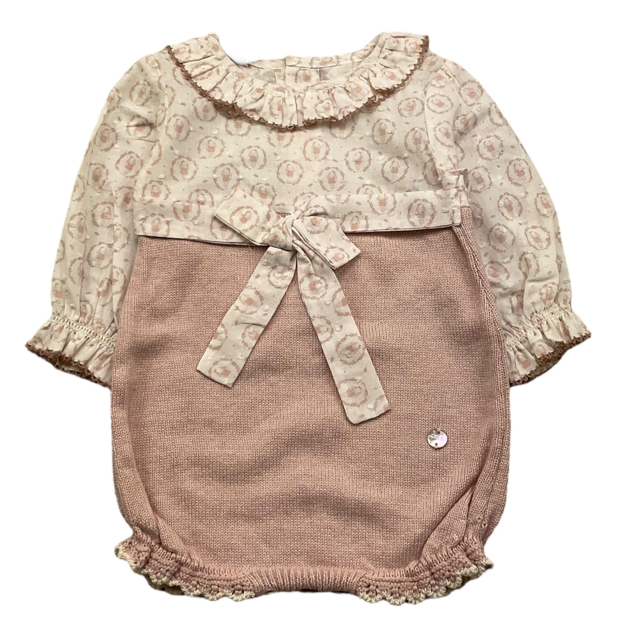 PAZ RODRIGUEZ pagliaccetto manica lunga bicolore Bianco/rosa per Neonata 005121159 BIANCO/ROSA PAZ RODRIGUEZ