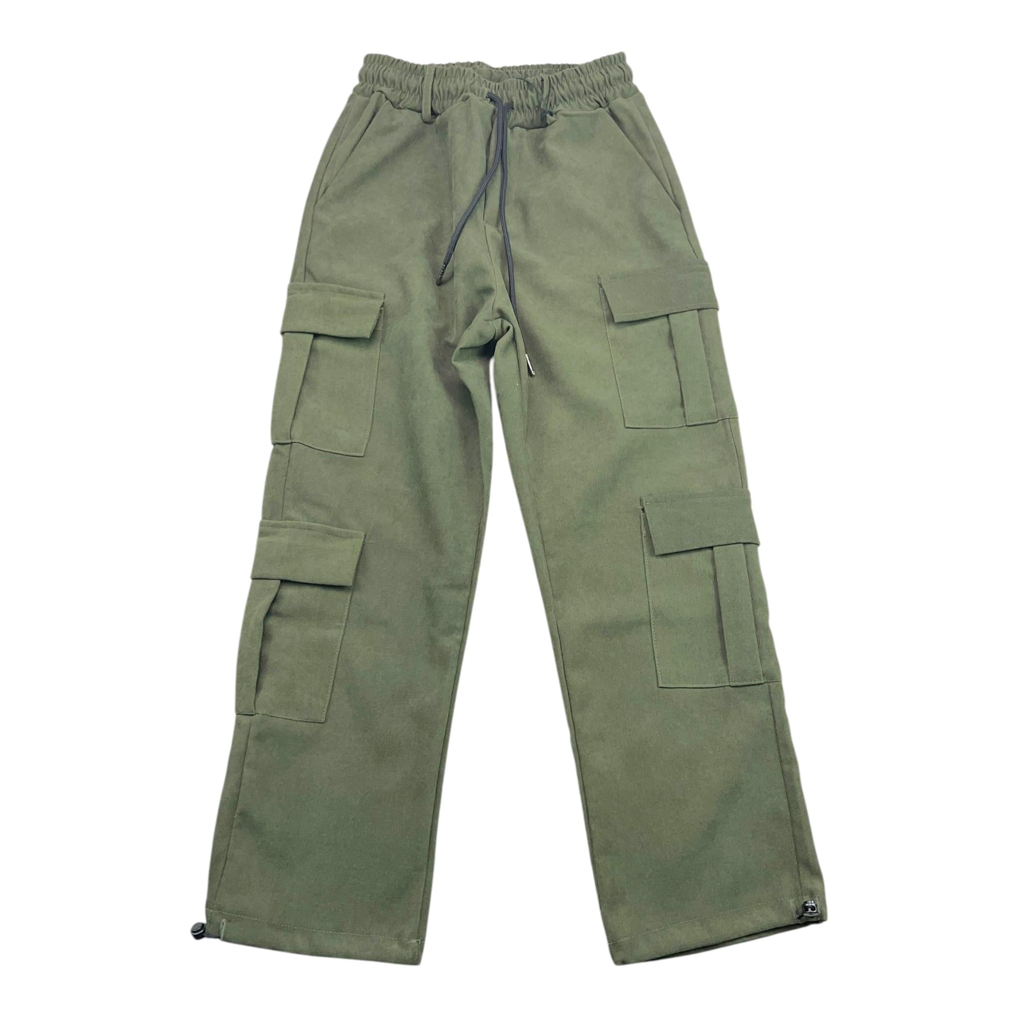 NEVER TOO pantalone tinta unita con elastico in vita Verde per Bambino NT2130R VERDE NEVER TOO
