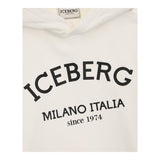 ICEBERG felpa chiusa con cappuccio tinta unita con stampa logo Panna per Bambina MFICE5336JX PANNA ICEBERG
