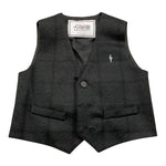 CESARE PACIOTTI gilet tinta unita con logo Nero per Bambino GLP2324B NERO CESARE PACIOTTI