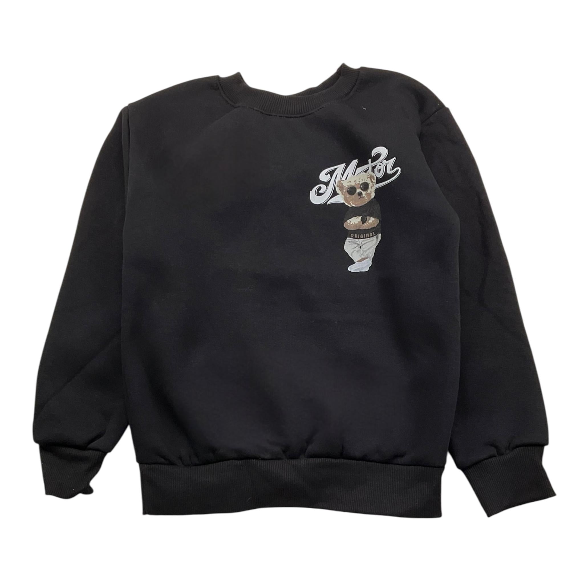 BRAND NAME felpa chiusa girocollo tinta unita Nero per Bambino BN220S NERO BRAND NAME