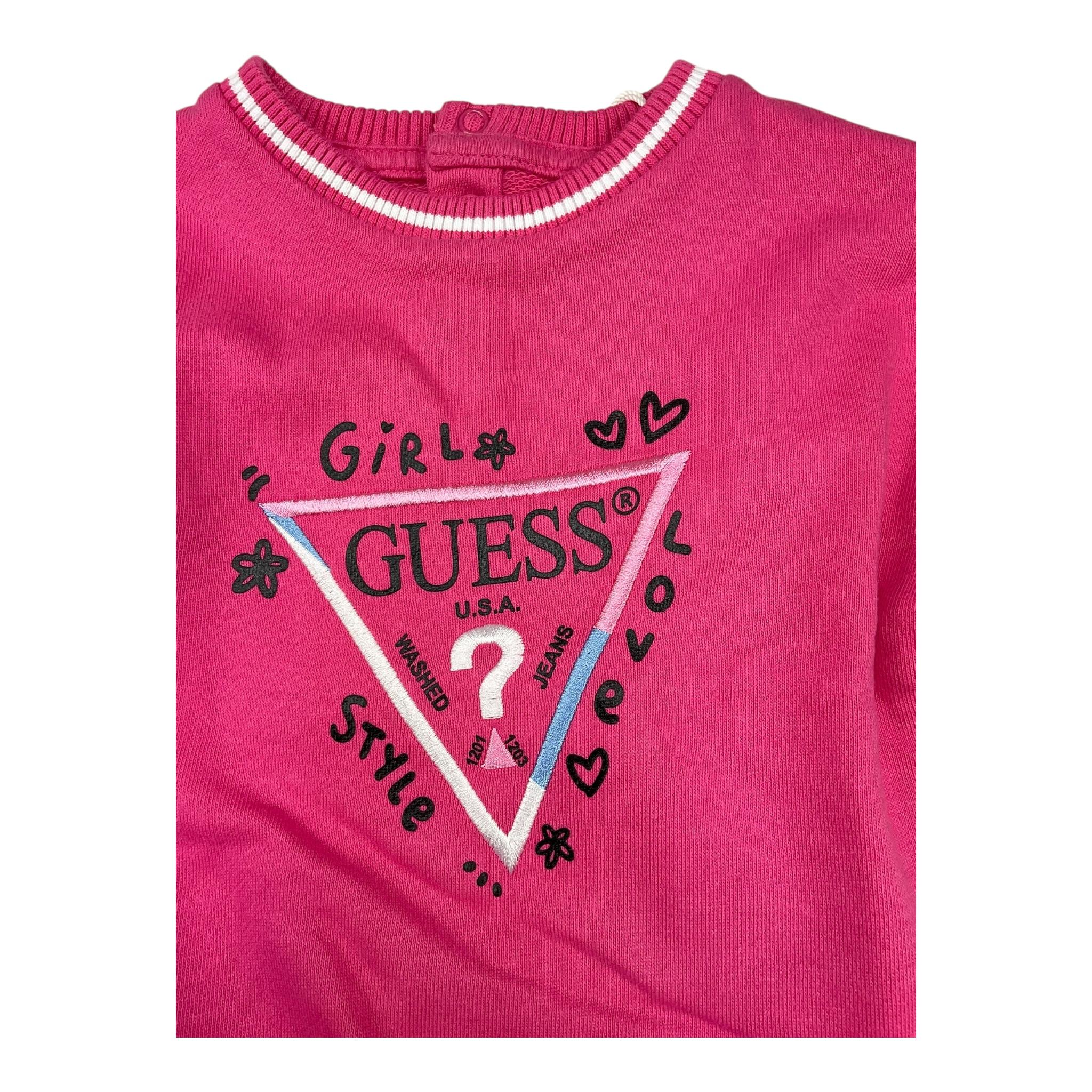 GUESS completo 2pz felpa-pantalone tinta unita Fuxia per Neonata A4YG02KA6R4 FUXIA GUESS