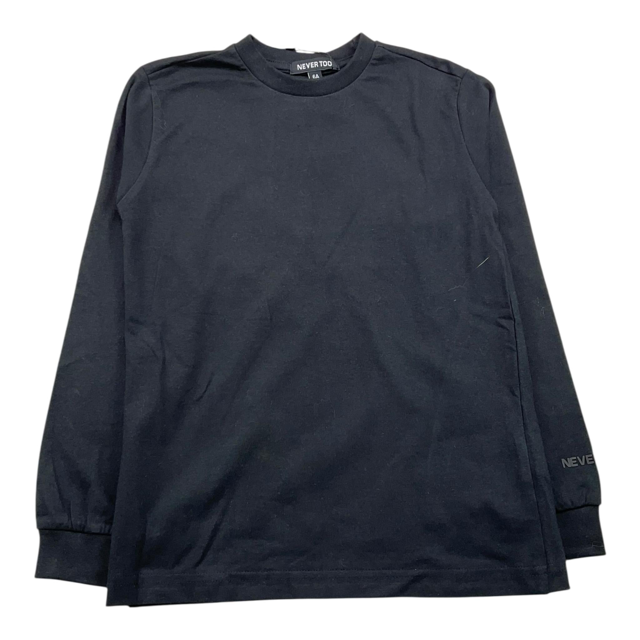NEVER TOO shirt girocollo tinta unita con logo Nero per Bambino NT2115B NERO NEVER TOO