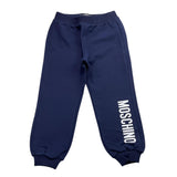 MOSCHINO pantalone tuta tinta unita con stampa logo Blu per Neonato MUP058X BLU MOSCHINO