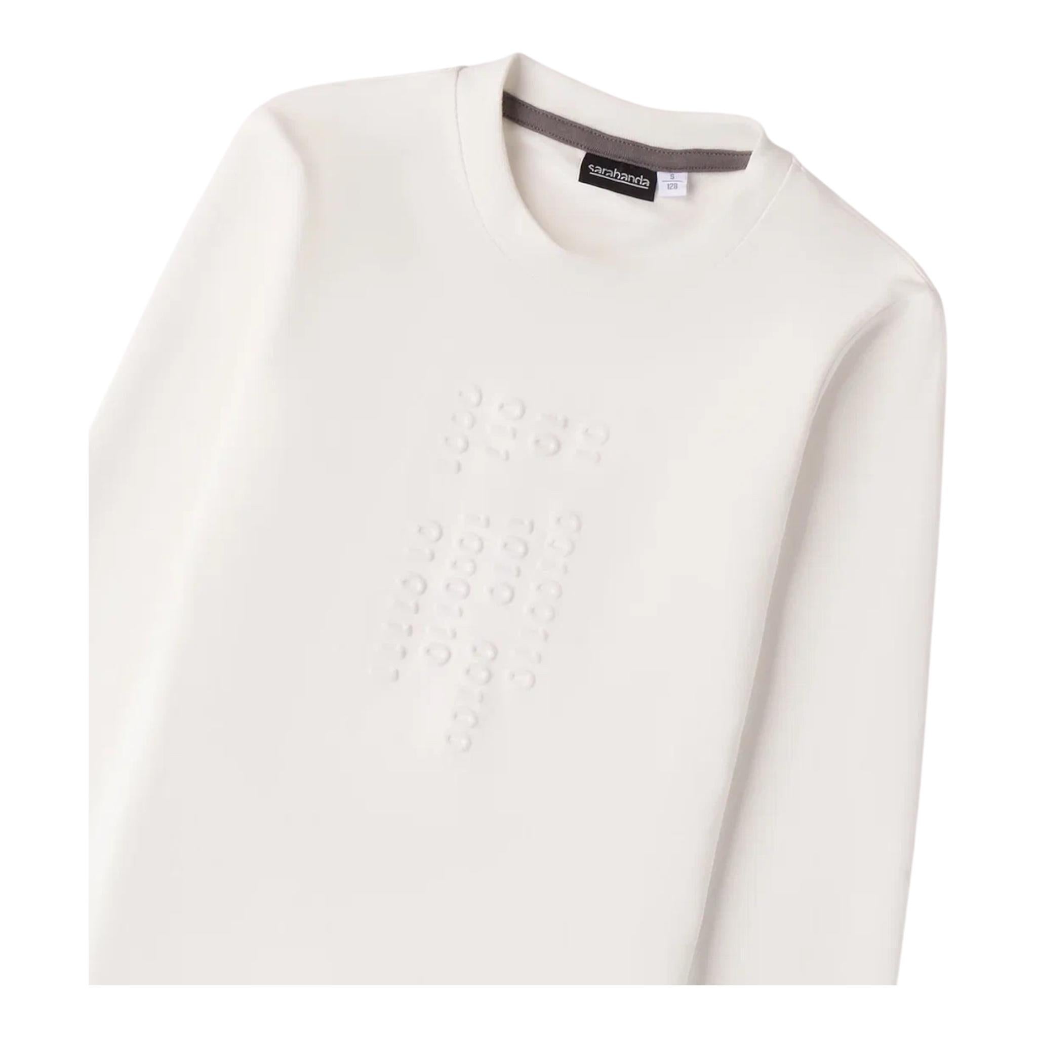 SARABANDA shirt girocollo tinta unita con stampa in rilievo Bianco per Bambino A531 BIANCO SARABANDA