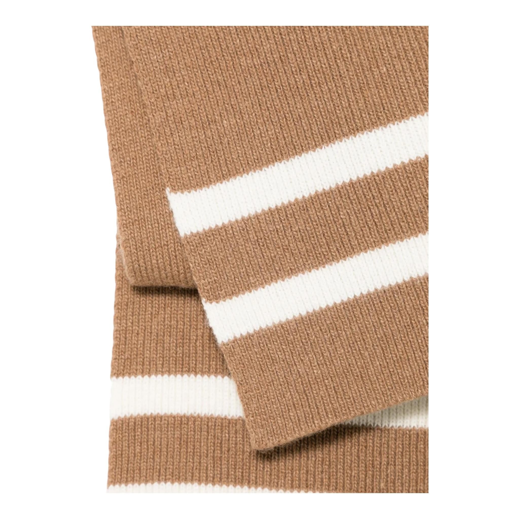 HERNO sciarpa tinta unita con righe in contrasto Cammello per Bambino SCP00010X CAMMELLO HERNO