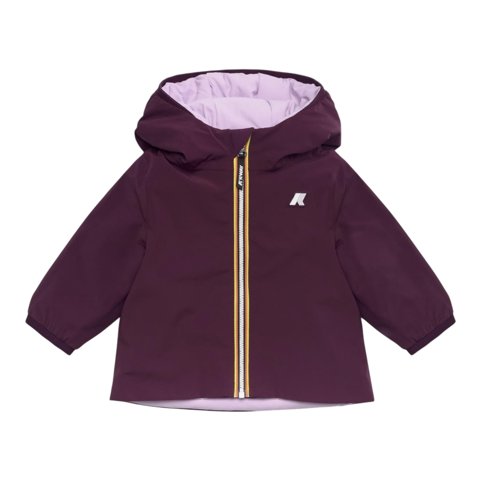 K-WAY giubbino reversibile con zip e cappuccio Viola per Neonata K71338WS VIOLA K-WAY