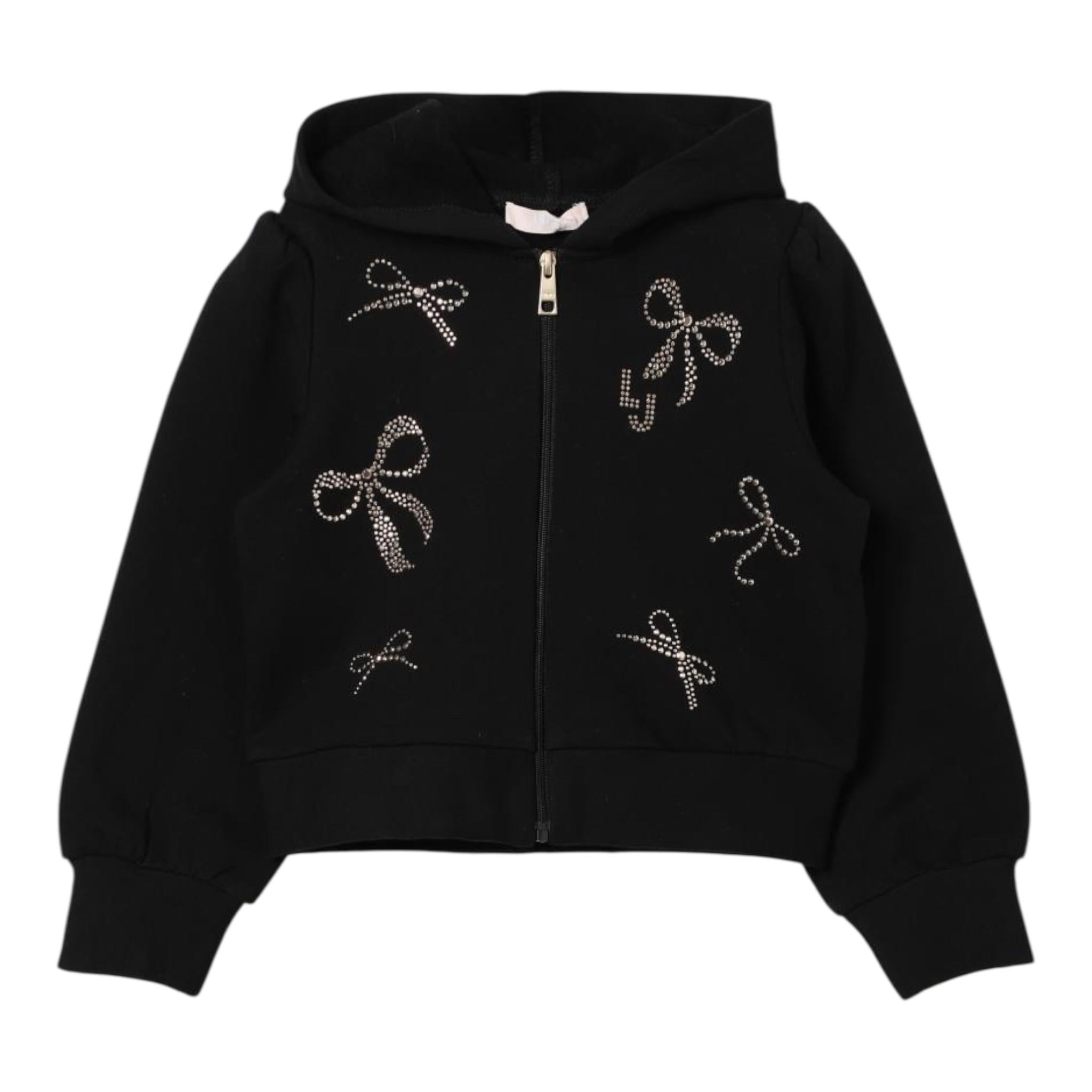 LIU JO felpa tinta unita con cappuccio e zip Nero per Neonata KF4109F0939 NERO LIU JO