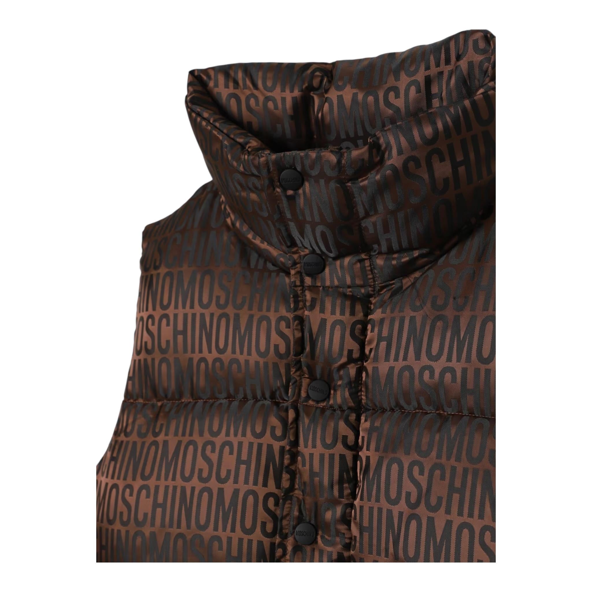 MOSCHINO smanicato tinta unita cn stampe logo Marrone per Bambino HUS04S MARRONE MOSCHINO