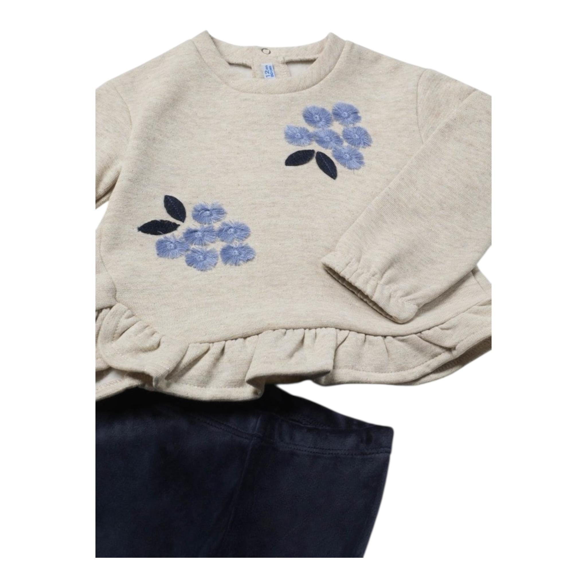 MAYORAL completo 2pz felpa-leggins bicolore Beige/blu per Bambina 2706J BEIGE/BLU MAYORAL