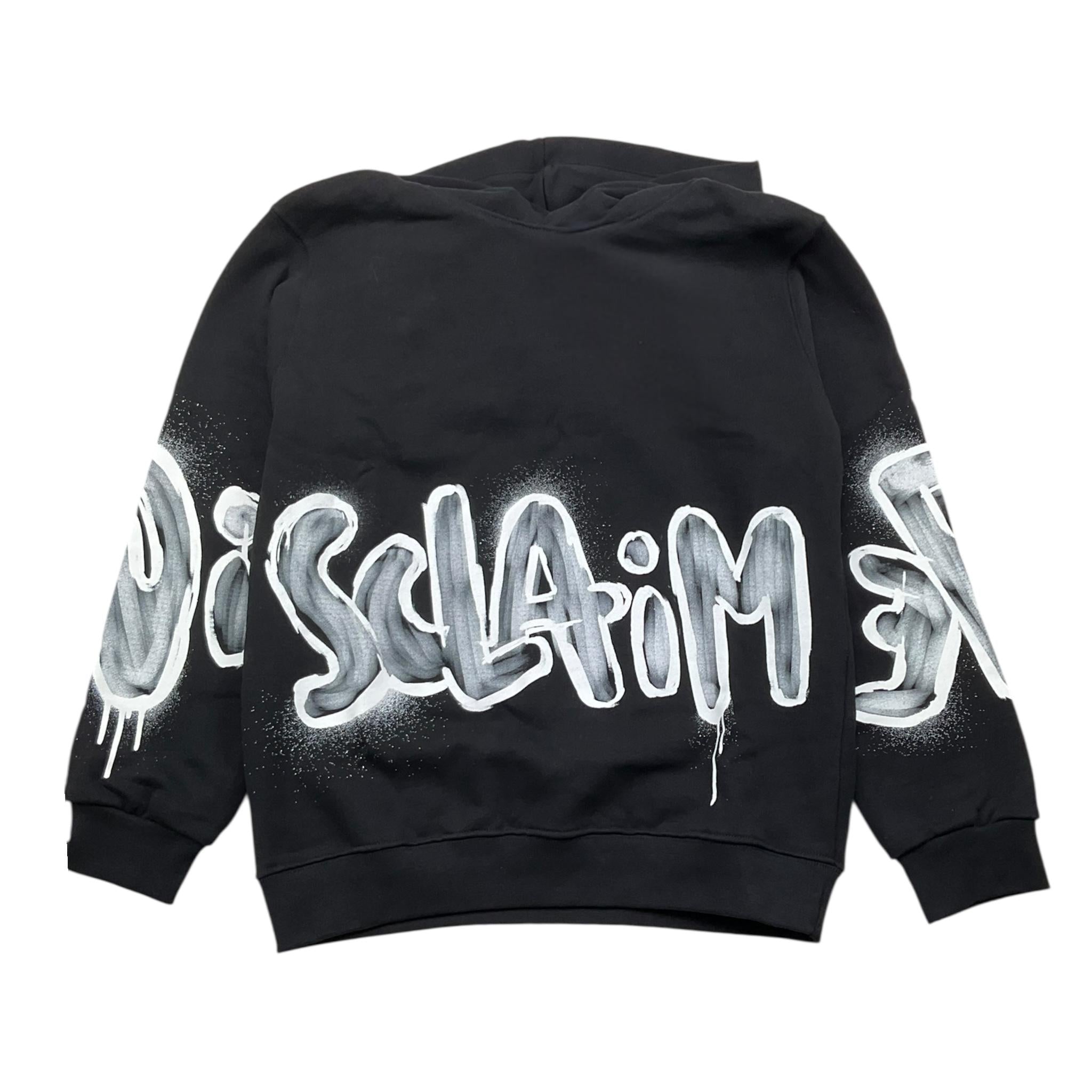 DISCLAIMER felpa con cappuccio tinta unita e stampa Nero per Bambino 24IDK58242 NERO DISCLAIMER