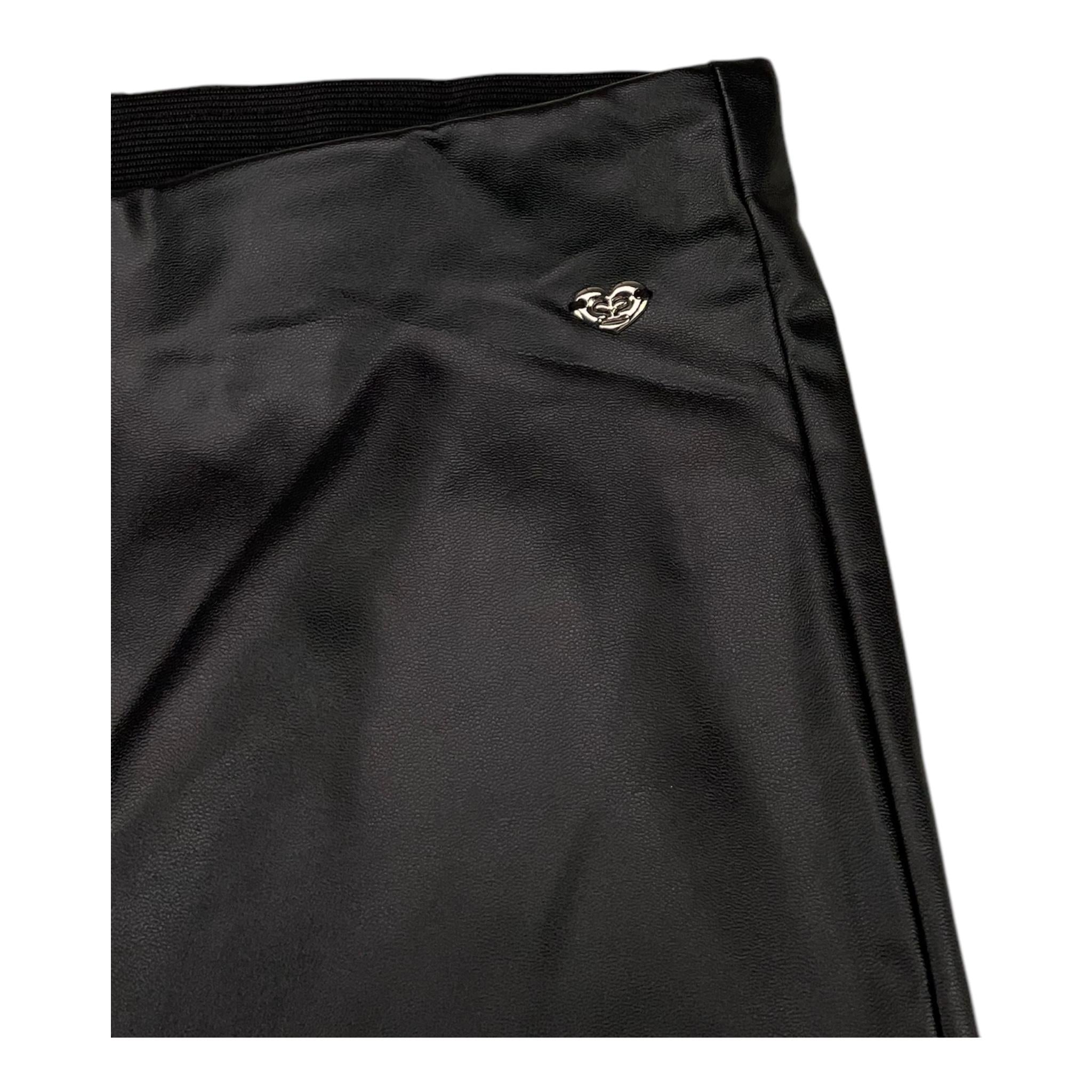 SARABANDA pantalone in ecopelle tinta unita modello zampa Nero per Bambina A243 NERO SARABANDA