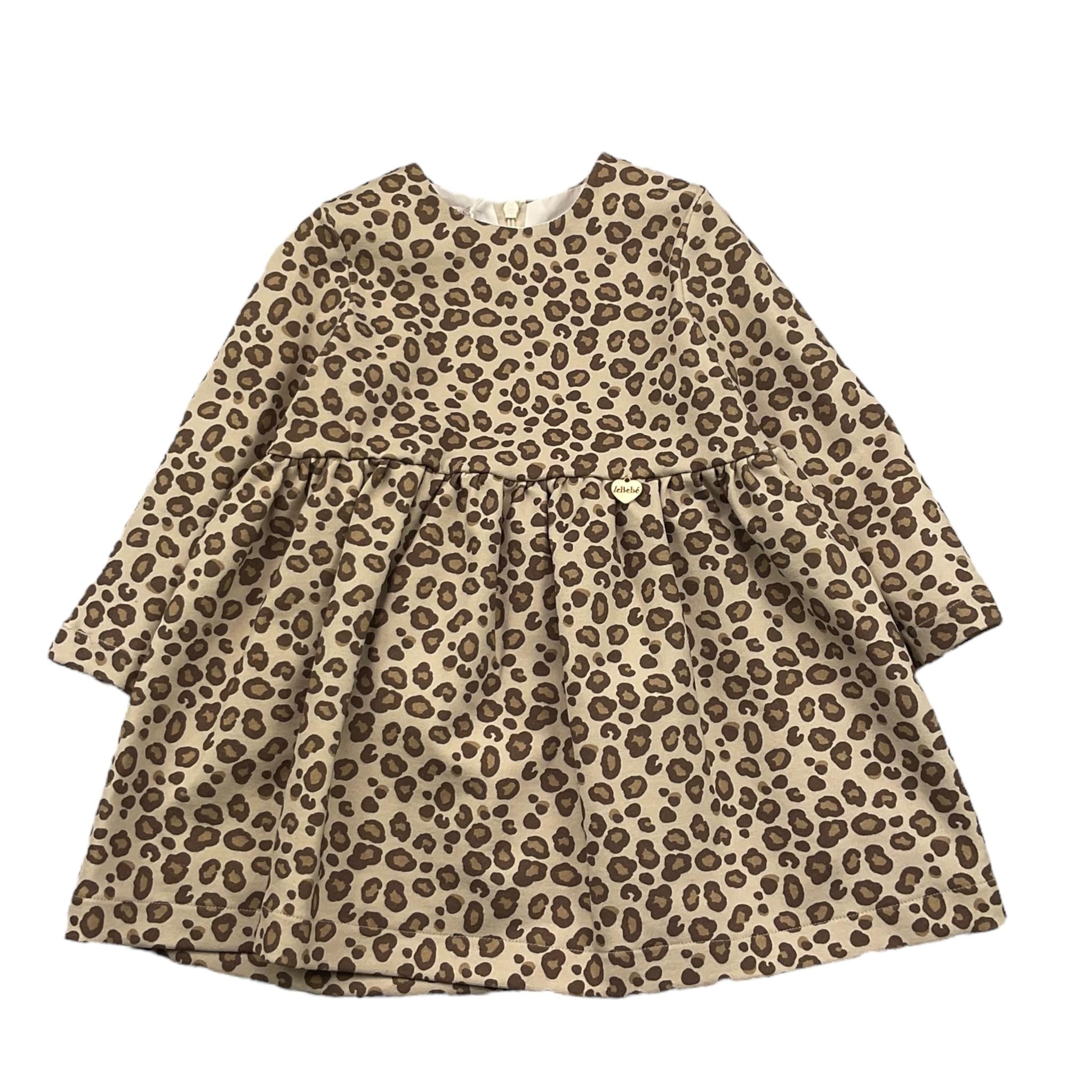LE BEBE' abito manica lunga fantasia maculata Beige per Neonata LBG6043 BEIGE LE BEBE'