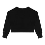 MOSCHINO felpa chiusa girocollo tinta unita cn smile Nero per Bambina HDF062 NERO MOSCHINO