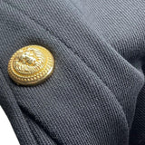 BALMAIN gonna lunga tinta unita con bottoni Nero per Bambina BV7A70 NERO BALMAIN