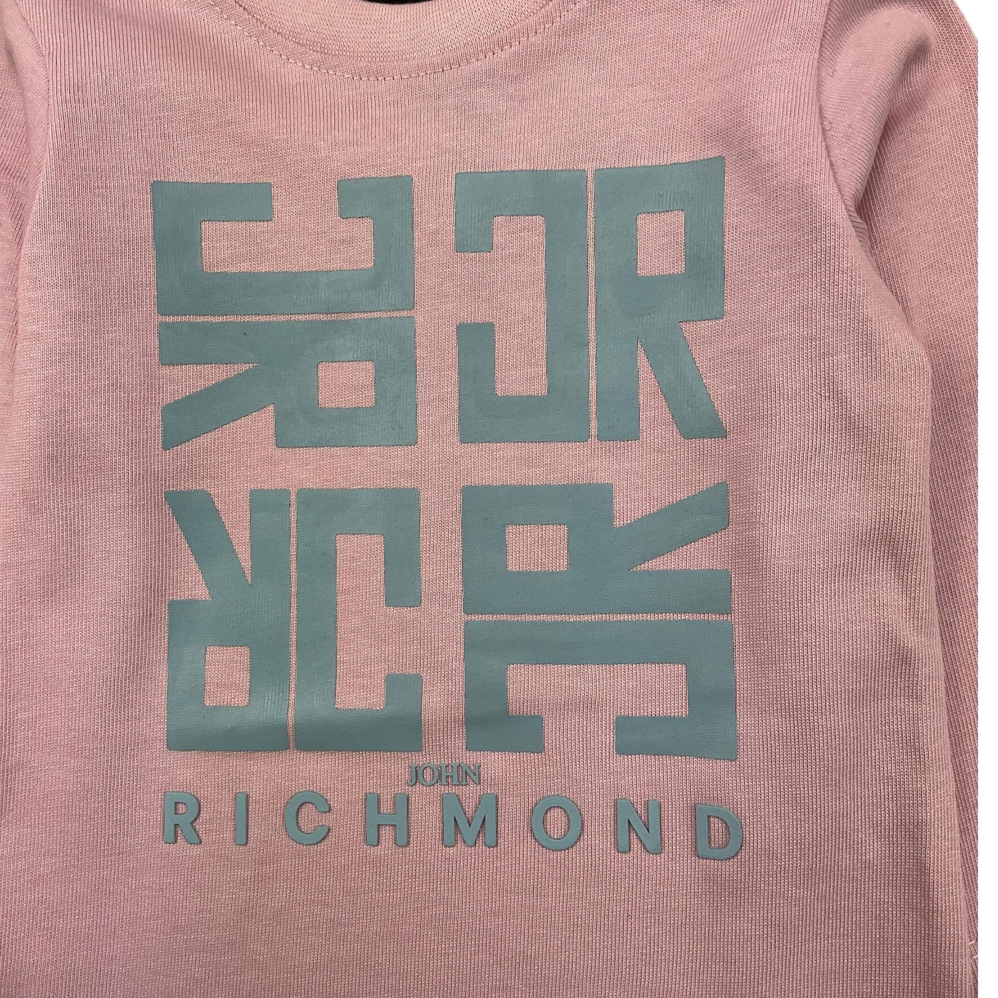 JOHN RICHMOND shirt girocollo tinta unita con stampa in contrasto Rosa per Neonata RIA25088TS ROSA JOHN RICHMOND
