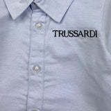 TRUSSARDI camicia manica lunga tinta unita con stampa Azzurro per Neonato TIA24066CAX AZZURRO TRUSSARDI