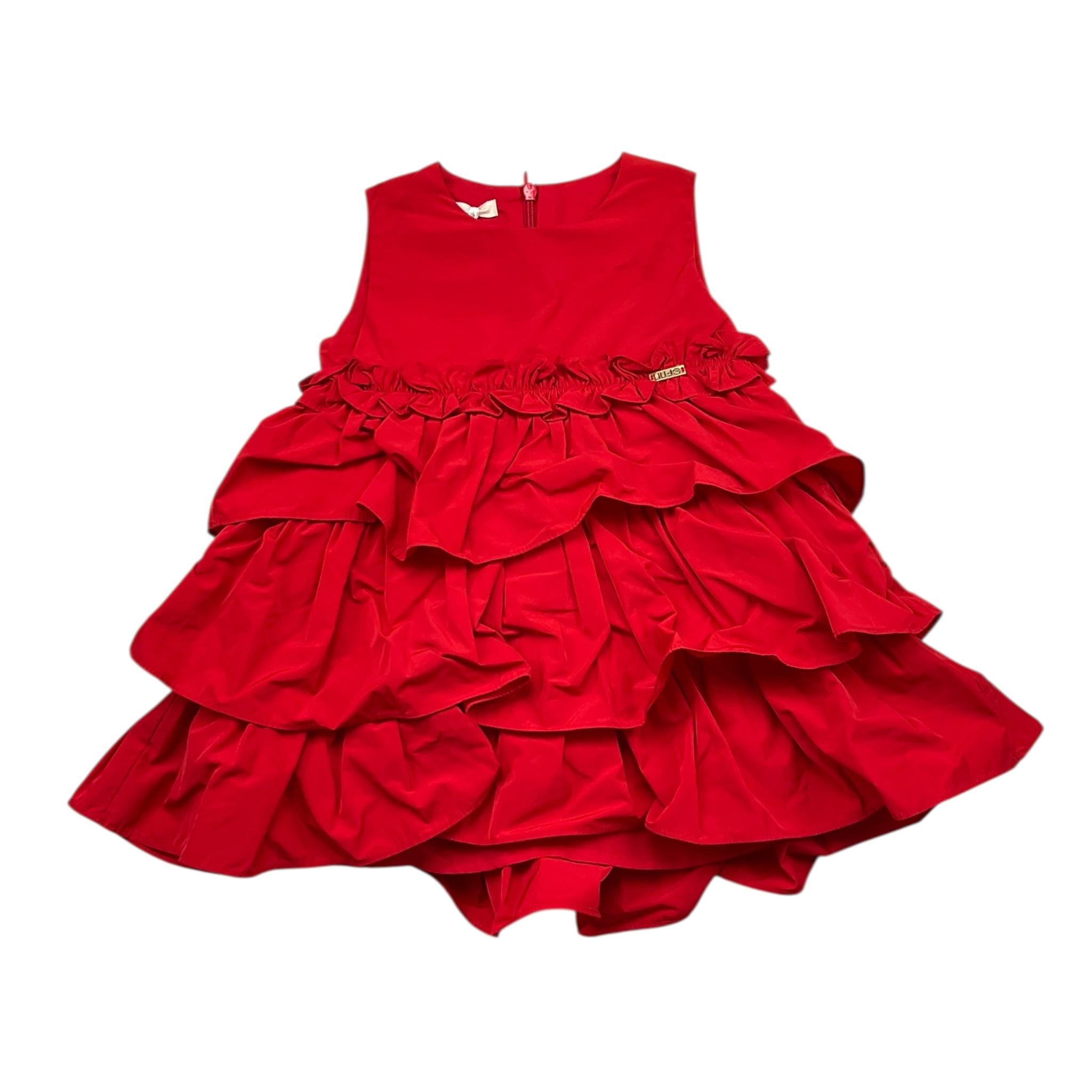 LIU JO abito giromanica tinta unita Rosso per Neonata KF3073 ROSSO LIU JO