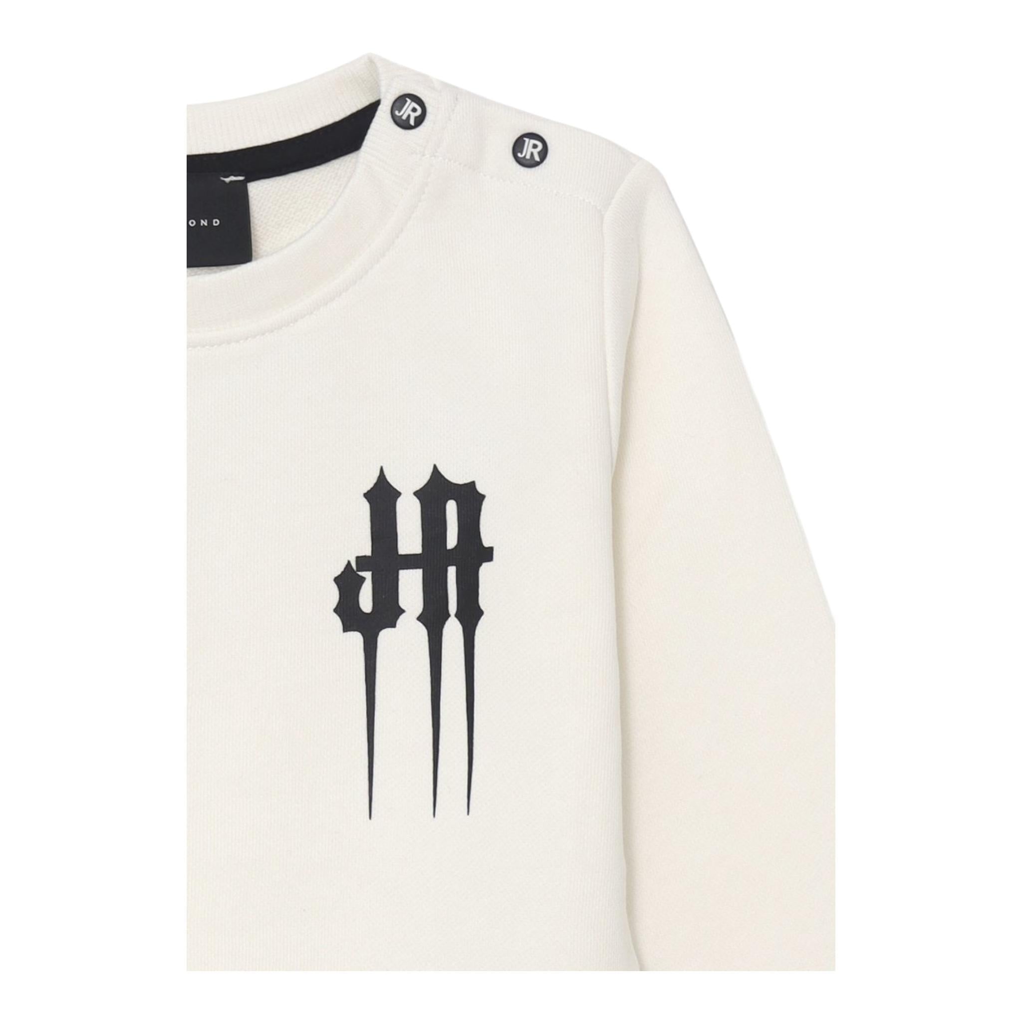 JOHN RICHMOND felpa girocollo tinta unita con stampa Bianco per Bambino RBA24030FE BIANCO JOHN RICHMOND