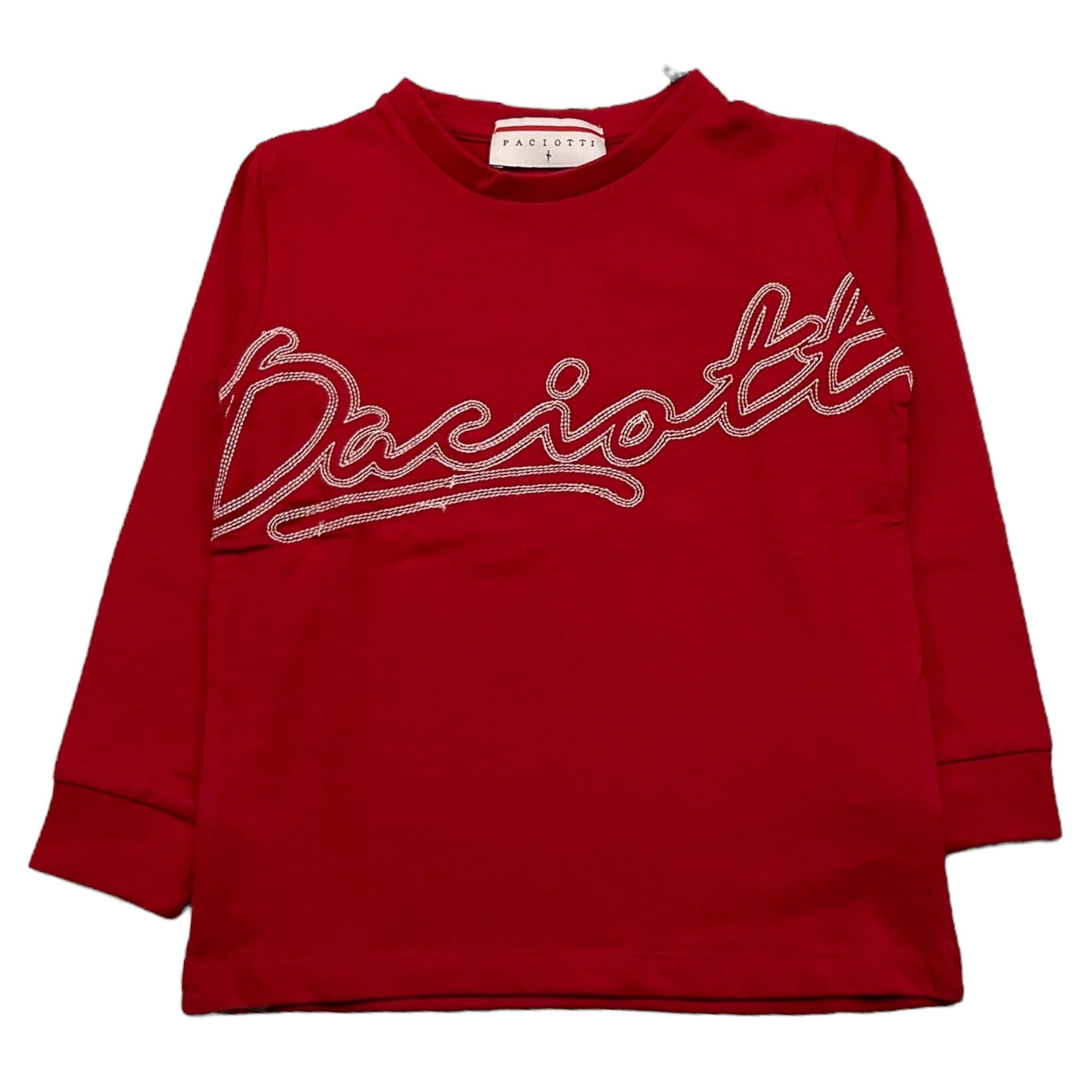 CESARE PACIOTTI shirt girocollo tinta unita con stampa Rosso per Bambino TSP5308B ROSSO CESARE PACIOTTI