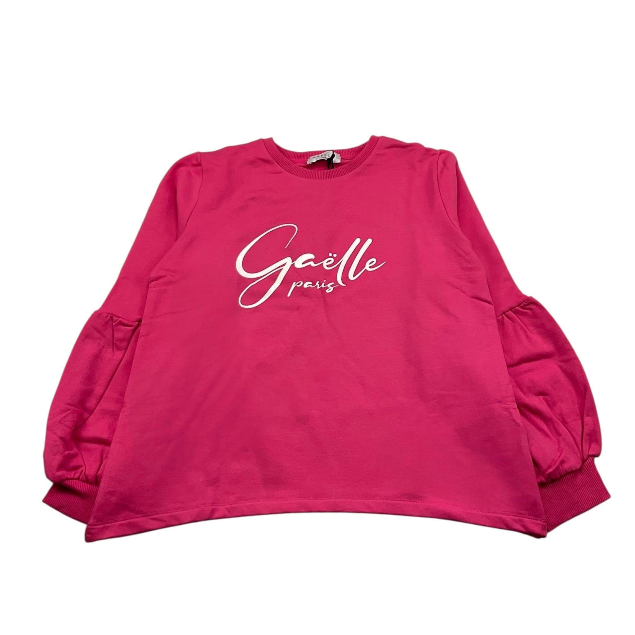 GAELLE felpa chiusa girocollo tinta unita constampa logo Fuxia per Bambina 2741F00359 FUXIA GAELLE