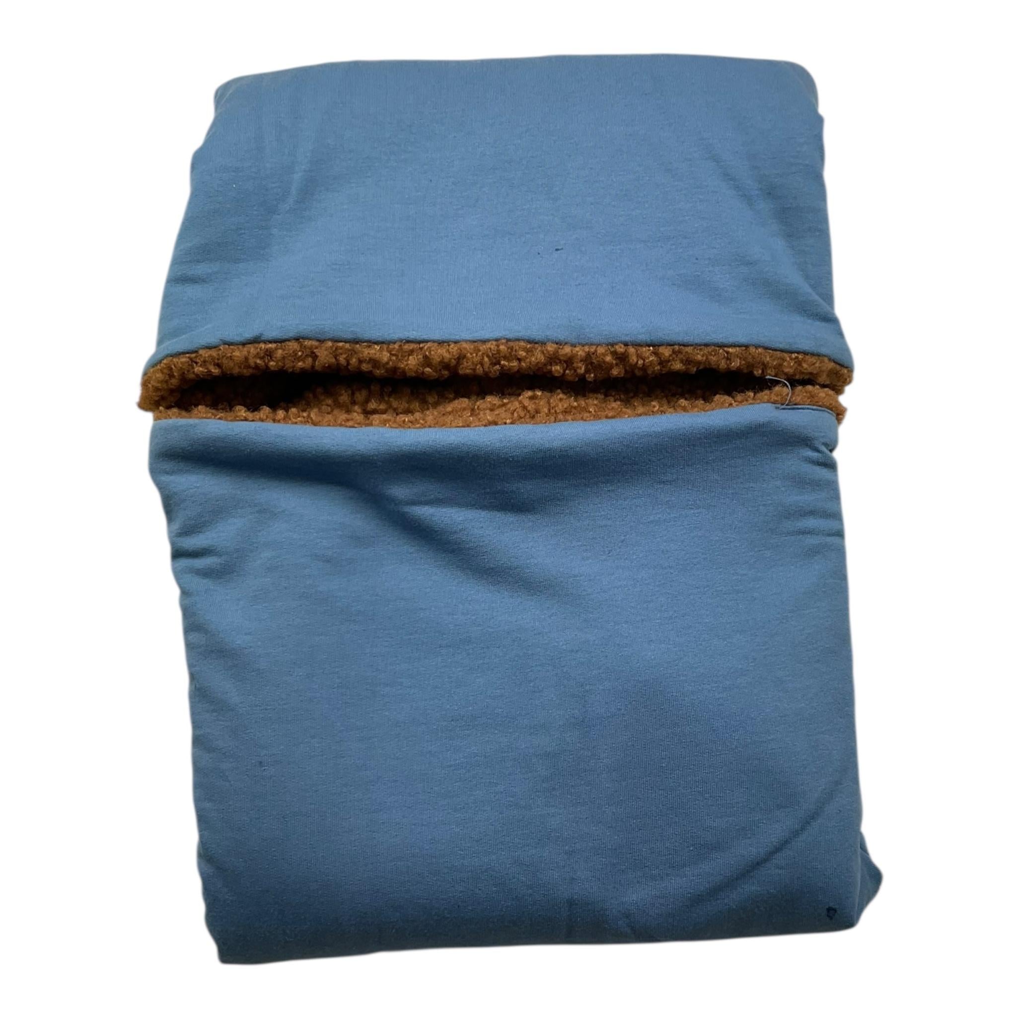 BARCELLINO coperta bicolore cn ricami Blu/marrone per Neonato 105417 BLU/MARRONE BARCELLINO
