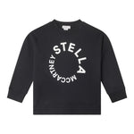 STELLA McCARTNEY felpa girocollo tinta unita con stampa Nero per Bambino TV4P50 NERO STELLA McCARTNEY
