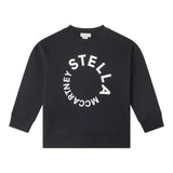 STELLA McCARTNEY felpa girocollo tinta unita con stampa Nero per Bambino TV4P50 NERO STELLA McCARTNEY