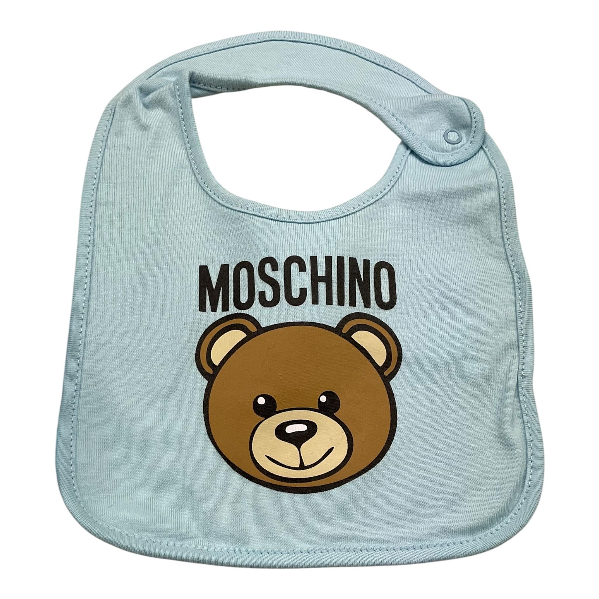 MOSCHINO set cappello-bavetta tinta unita Azzurro per Neonato MUY079 AZZURRO MOSCHINO