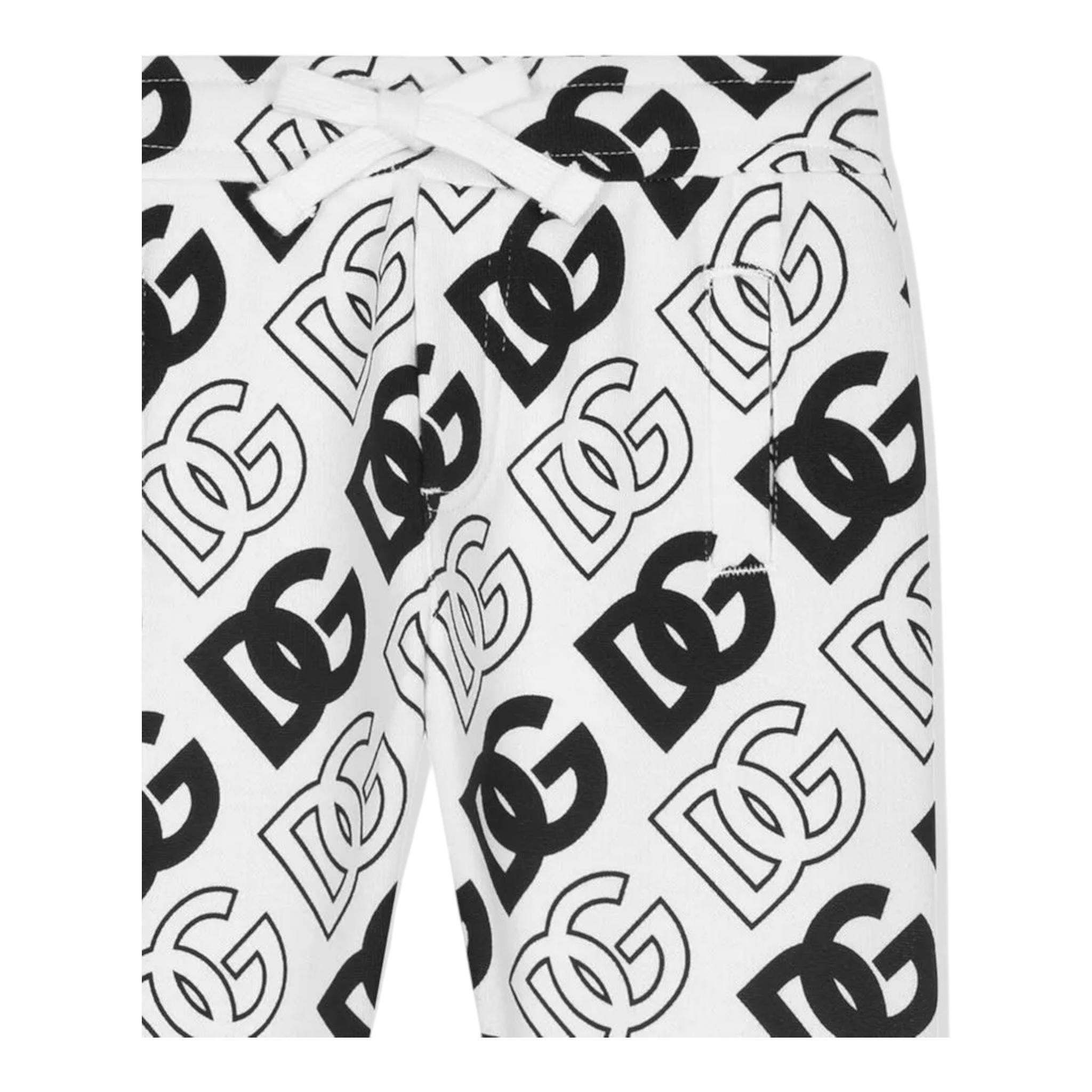 DOLCE & GABBANA pantalone modello tuta logato bicolore Bianco/nero per Bambino L4JPFN BIANCO/NERO DOLCE & GABBANA