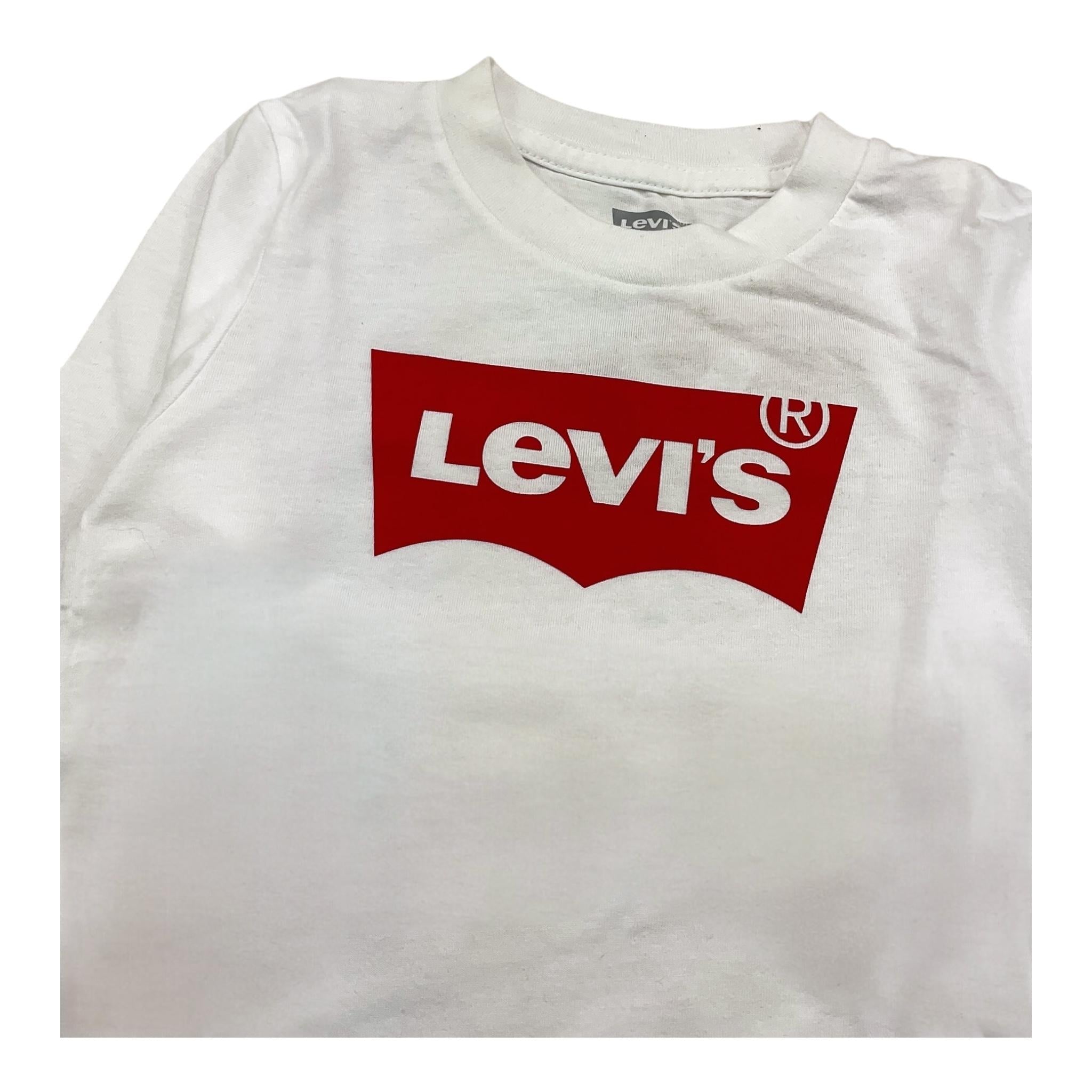 LEVI'S shirt girocollo tinta unita con logo Bianco per Bambino 6E8646XX BIANCO LEVI'S