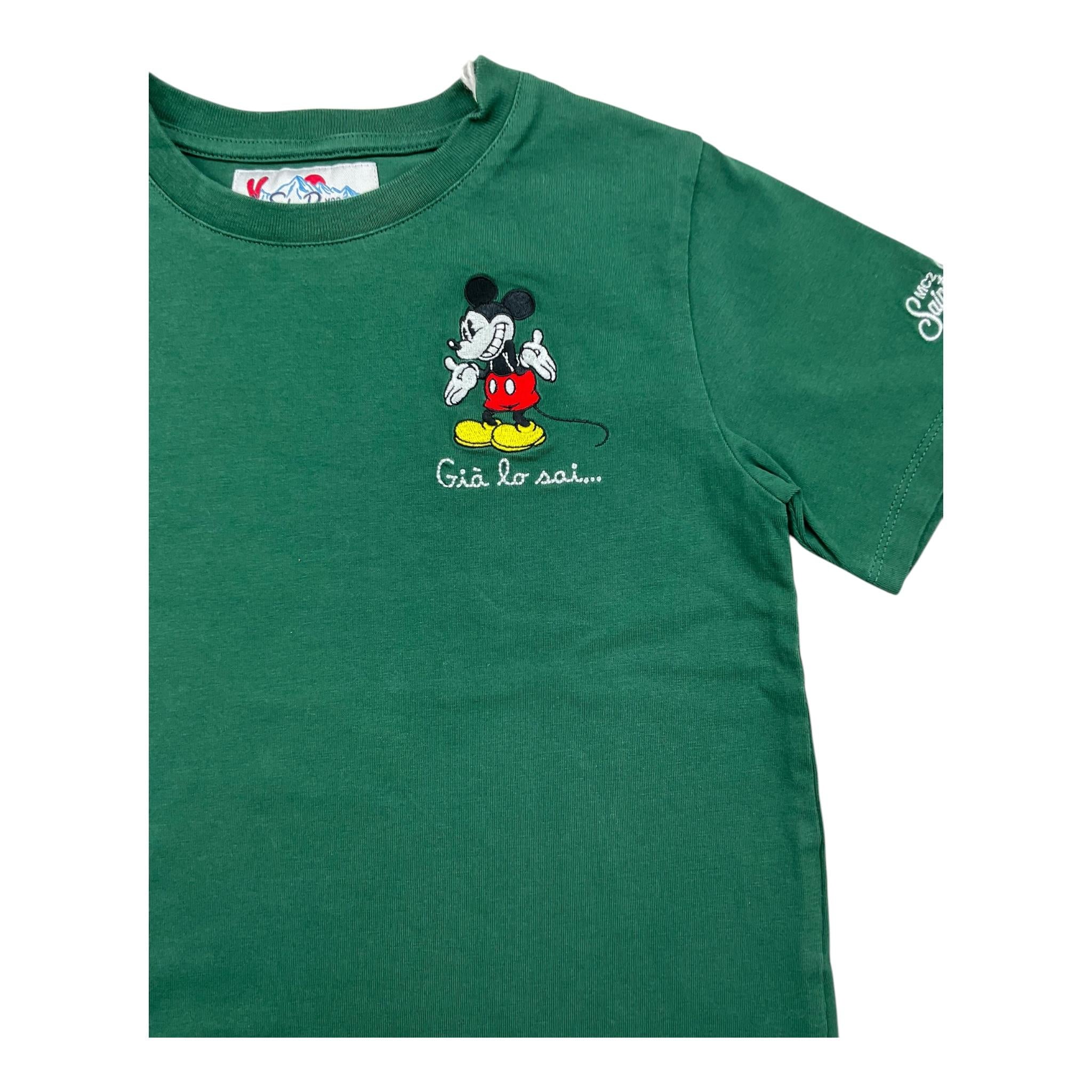 SAINT BARTH t-shirt girocollo tinta unita con stampa Verde per Bambino MICKEYGIA VERDE SAINT BARTH