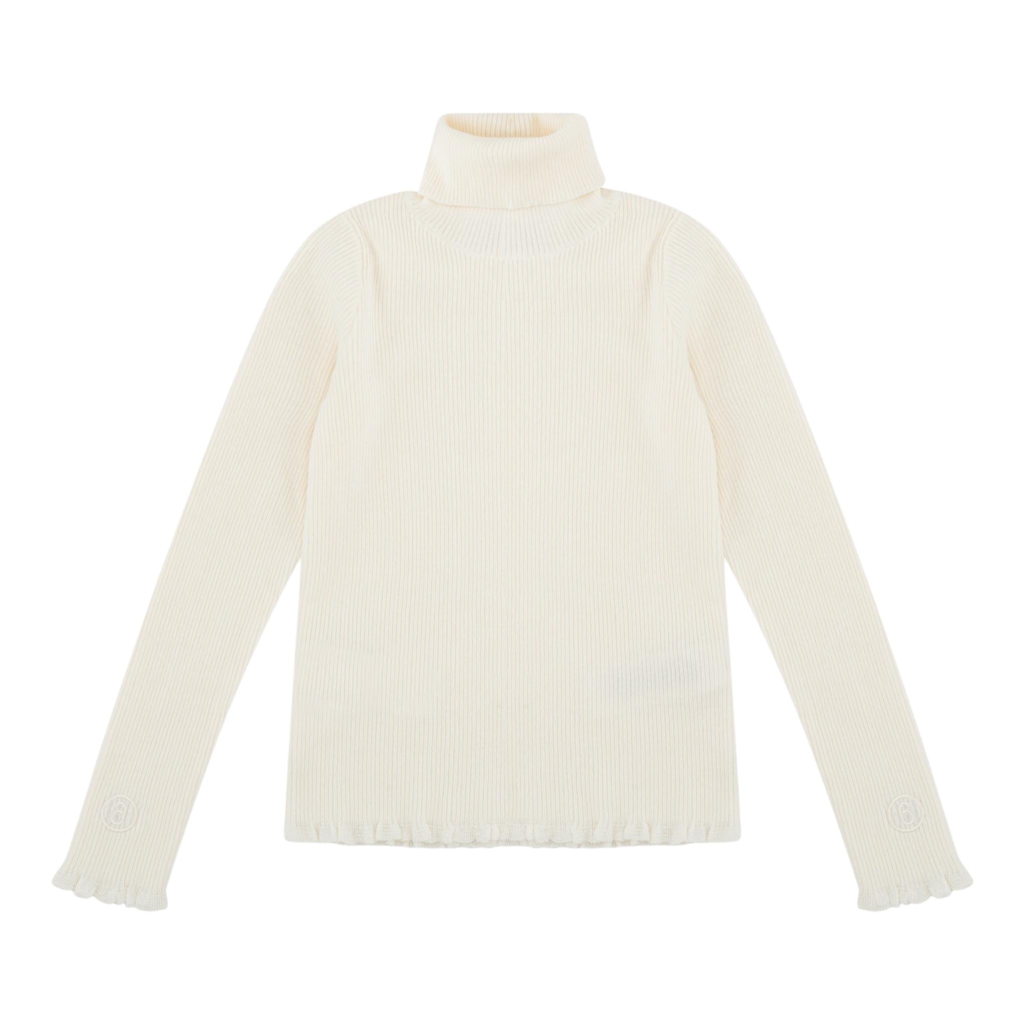 MAISON MARGIELA maglia tinta unita collo alto Panna per Bambina M60717 PANNA MAISON MARGIELA